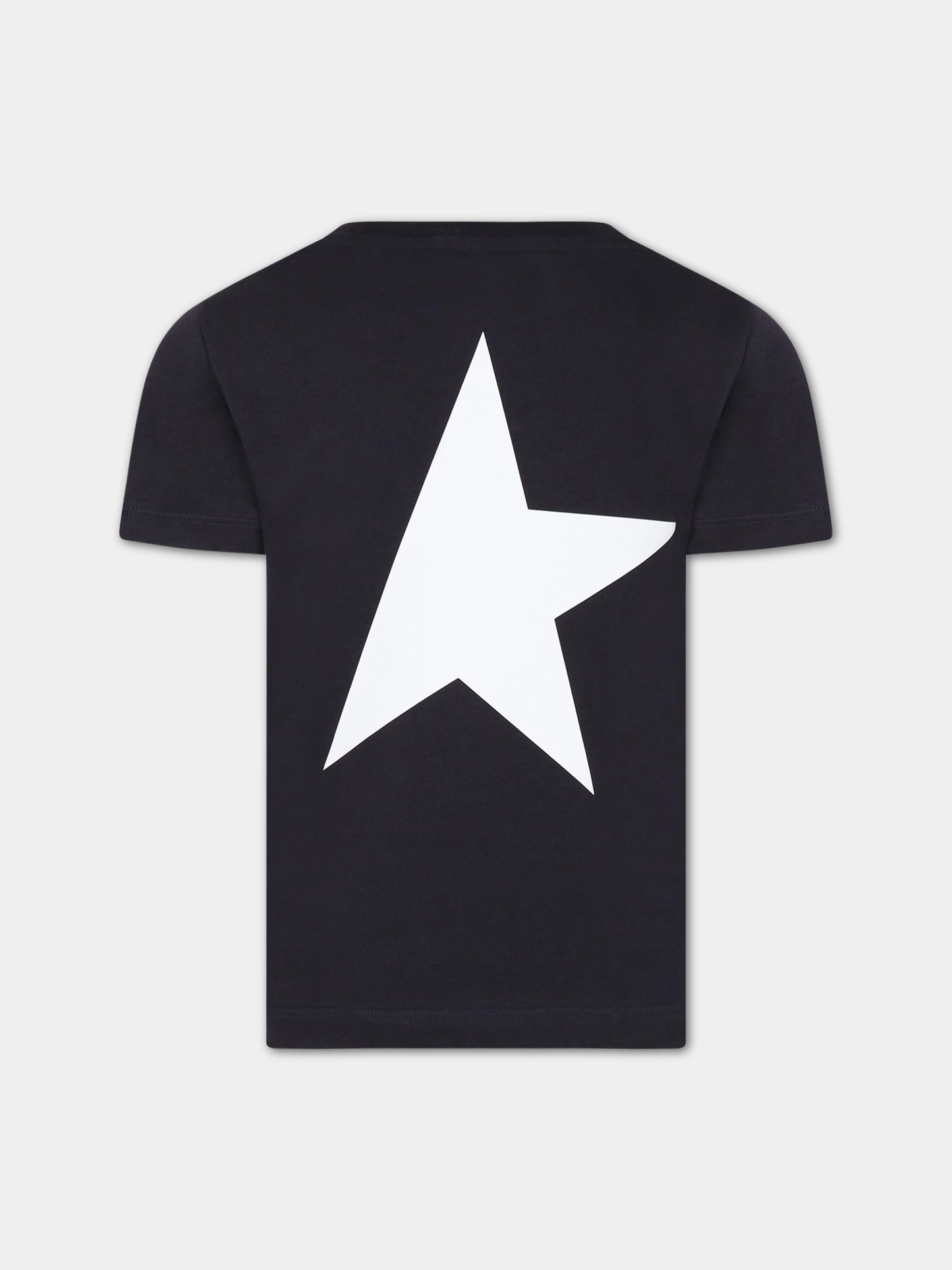 T-shirt blu per bambino con logo,Golden Goose,GYP01263 P000888 50767