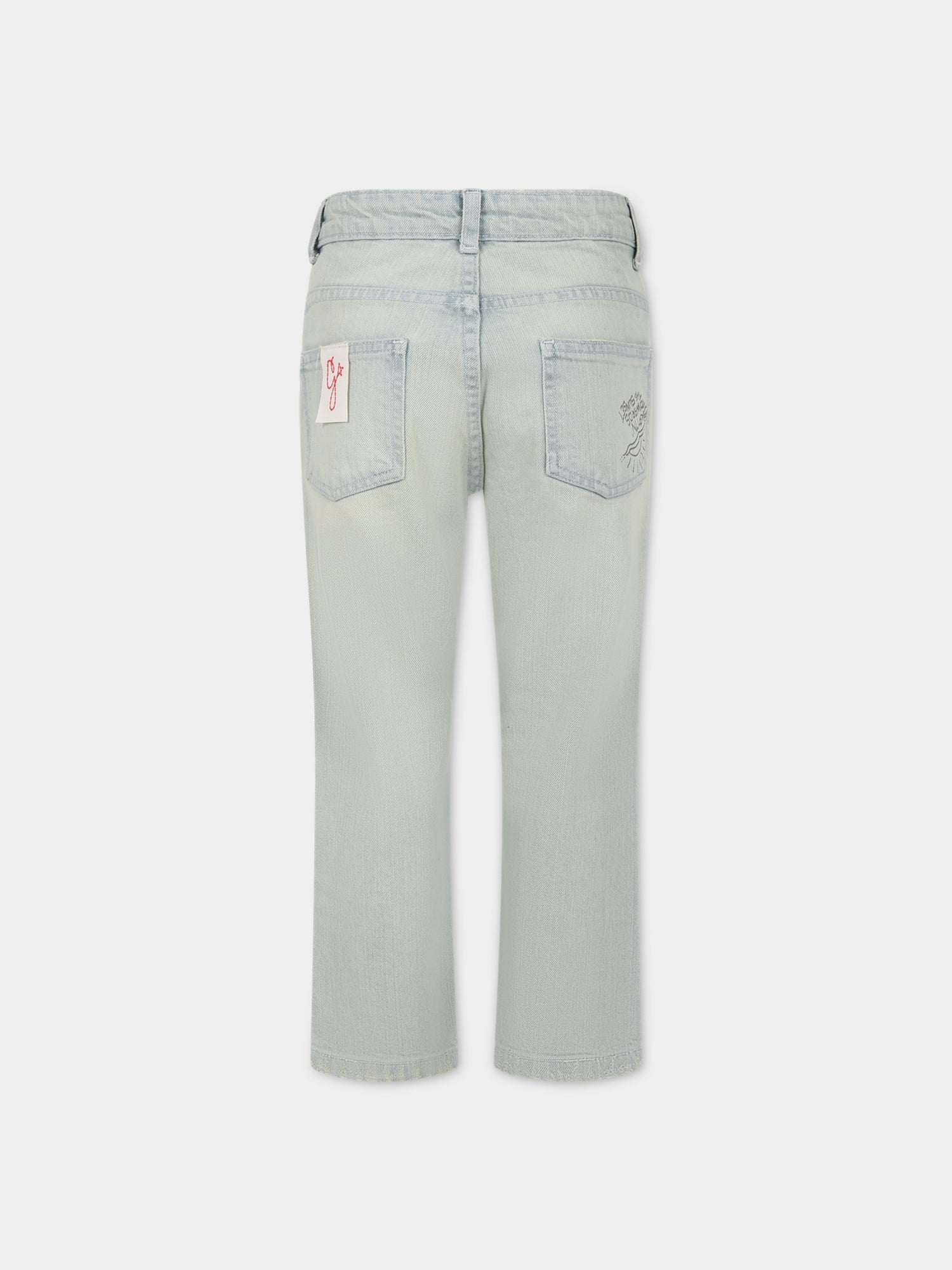 Jeans celeste per bambino con logo,Golden Goose,GKP01399 P001064 50100