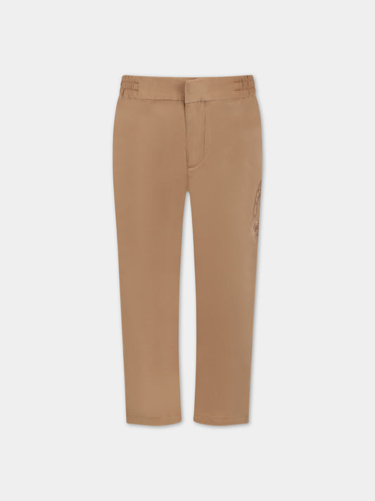 Pantalone beige per bambino con logo,Burberry Kids,8063417