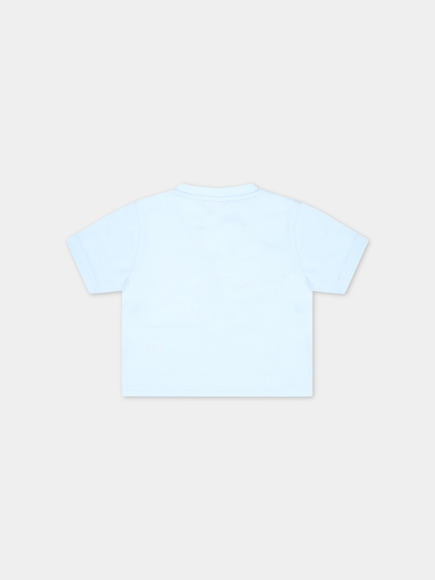 T-shirt celeste per neonato con cavaliere equestre,Burberry Kids,8064453