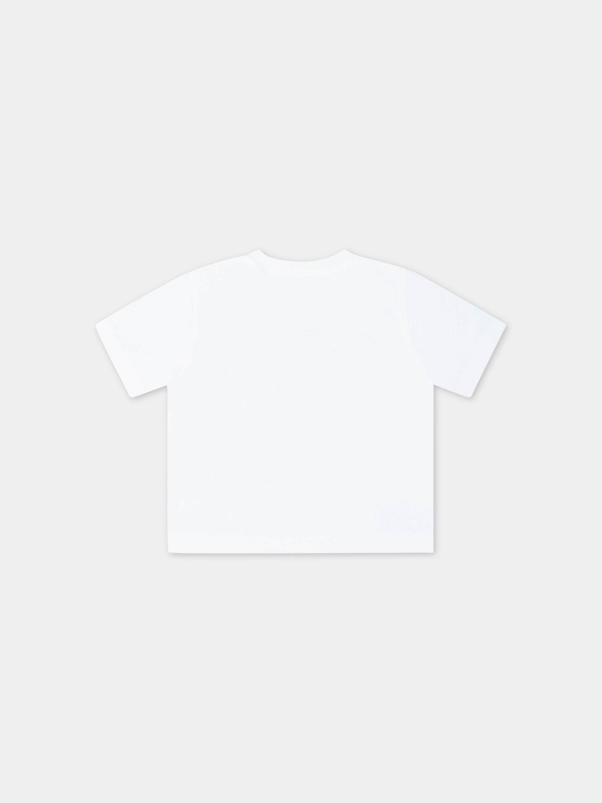 T-shirt bianca per neonato con logo nero,Burberry Kids,8064575