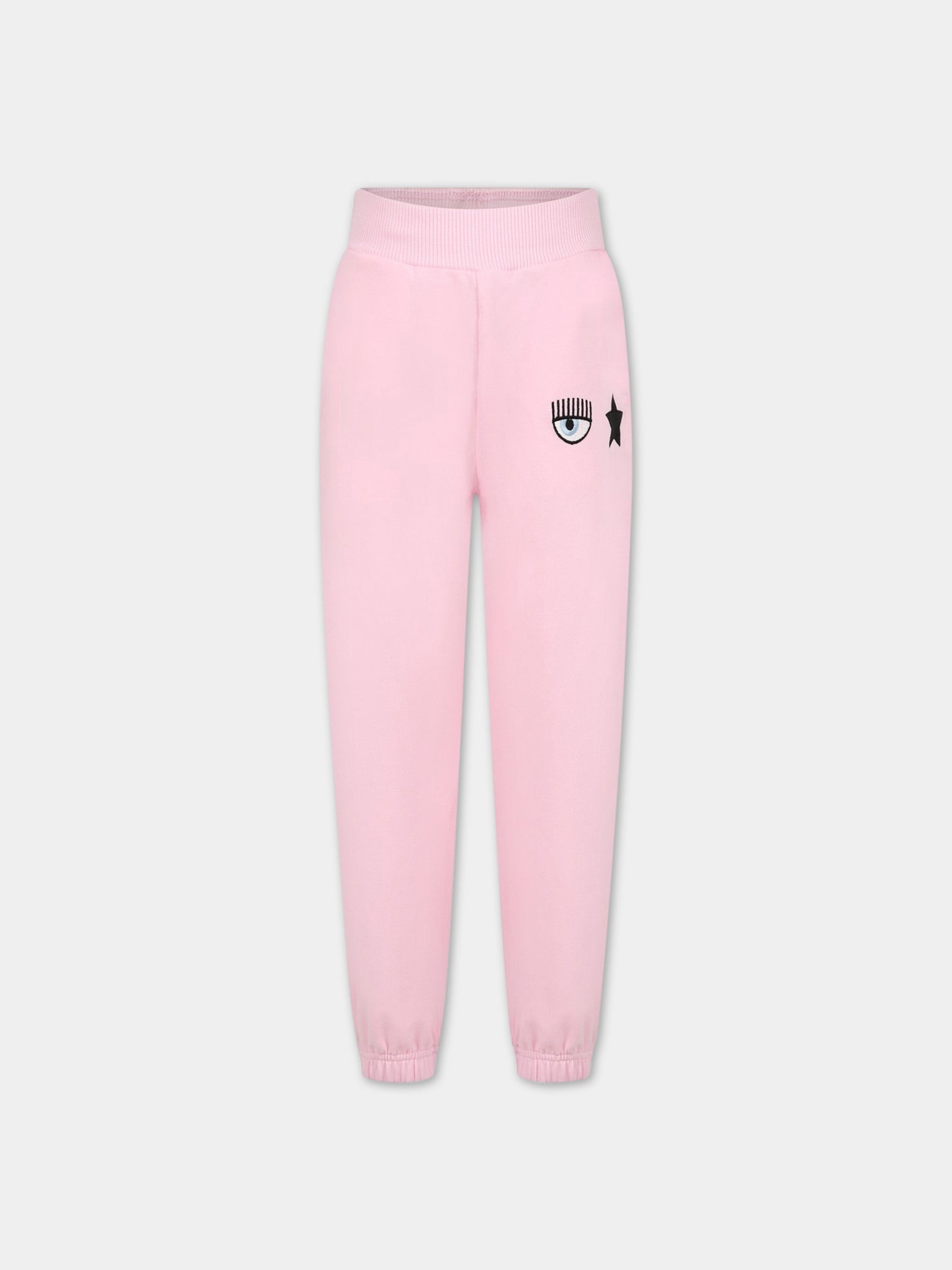 Pantaloni rosa per bambina con iconico occhiolino e stella,Chiara Ferragni Collection,51A410 1250 0090