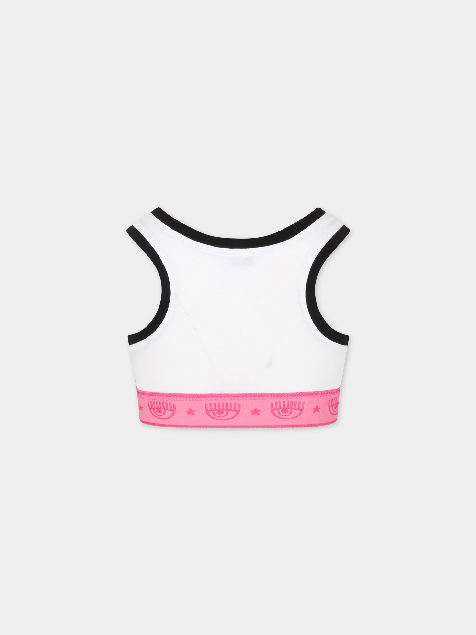 Top bianco per bambina con iconico occhiolino,Chiara Ferragni Collection,51A605 1201 0099