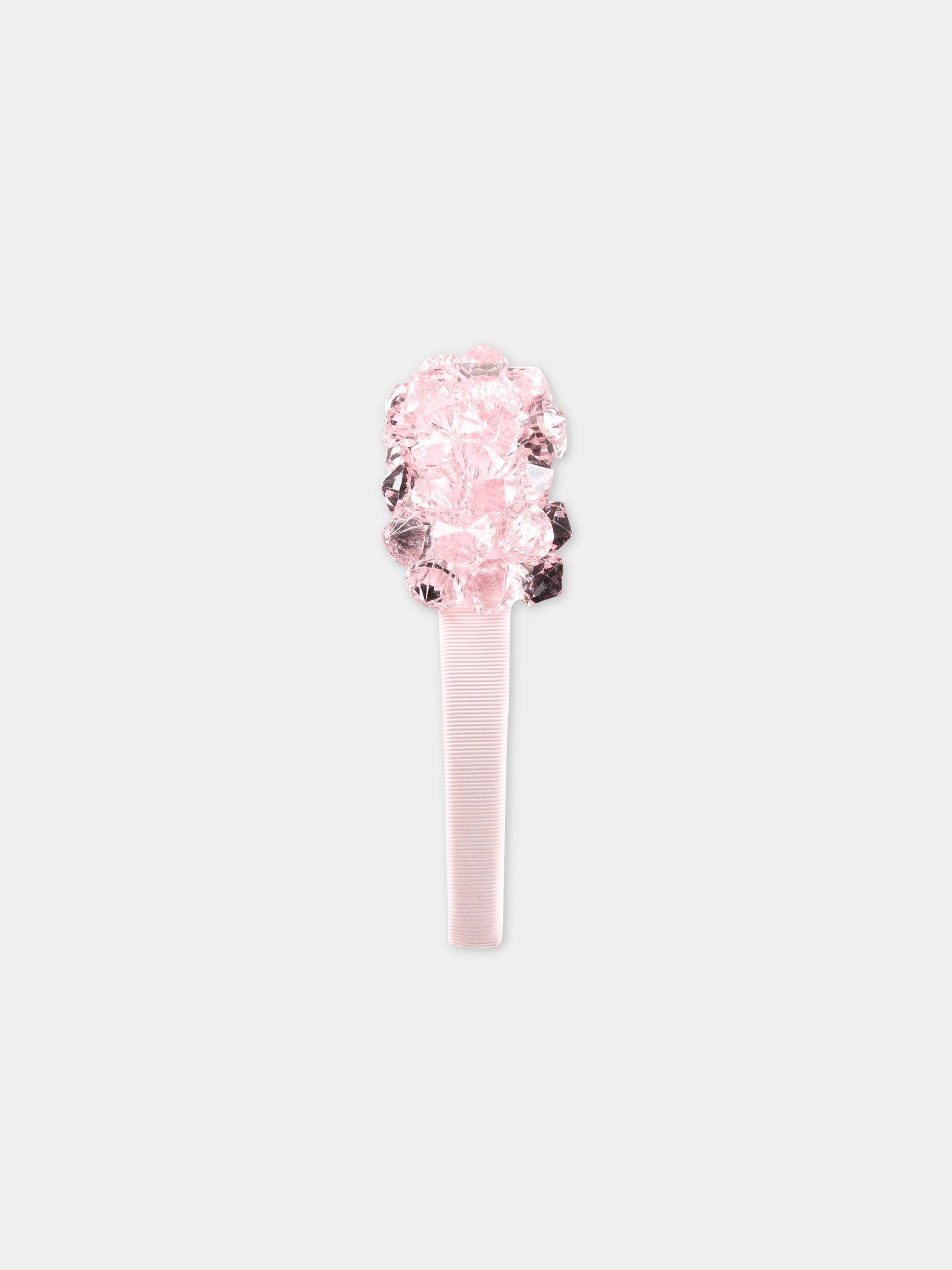 Cerchietto rosa per bambina con diamanti,Monnalisa,79A000 1075 0091