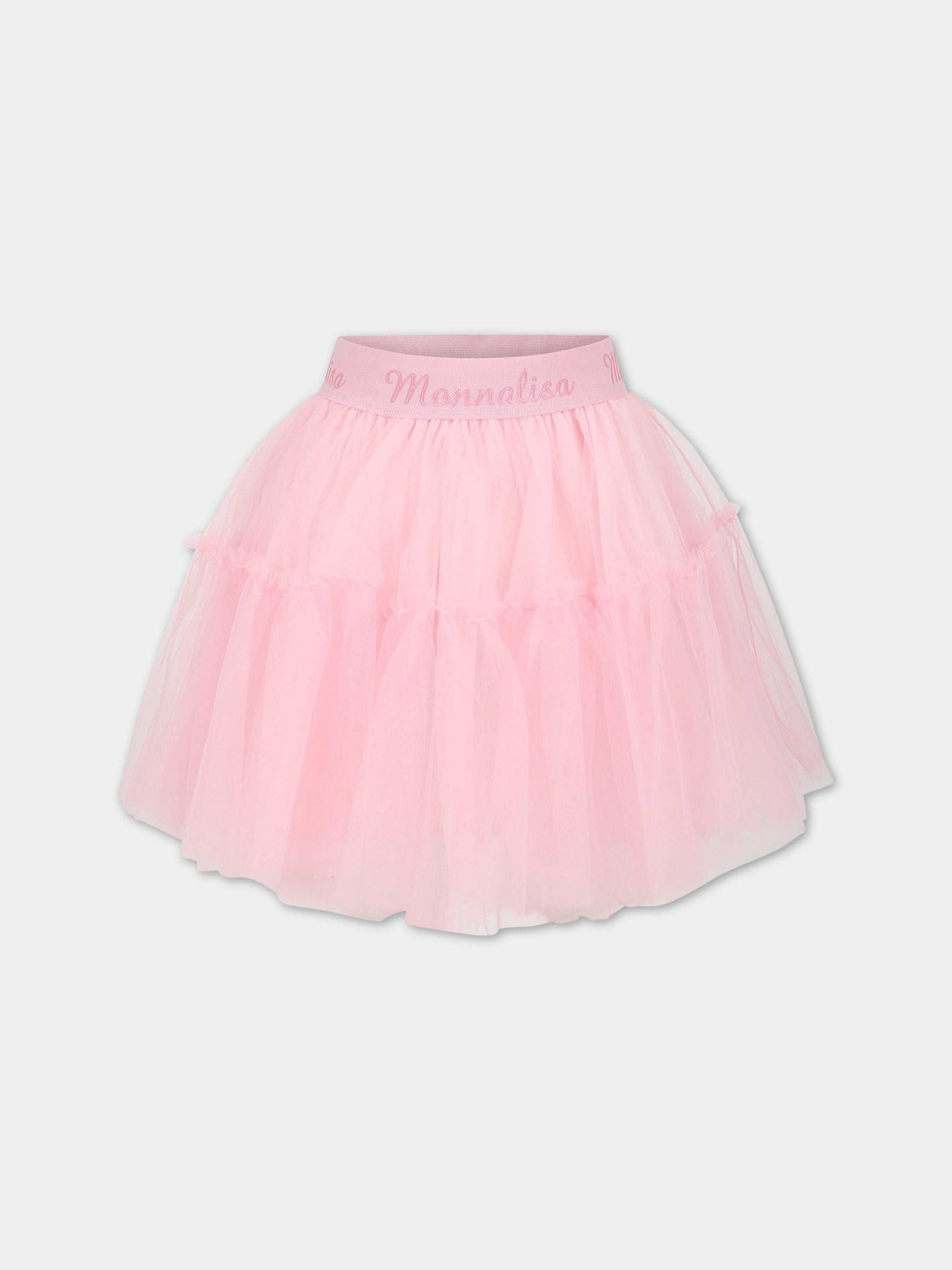 Gonna rosa per bambina con logo,Monnalisa,17AGON T9945 0090