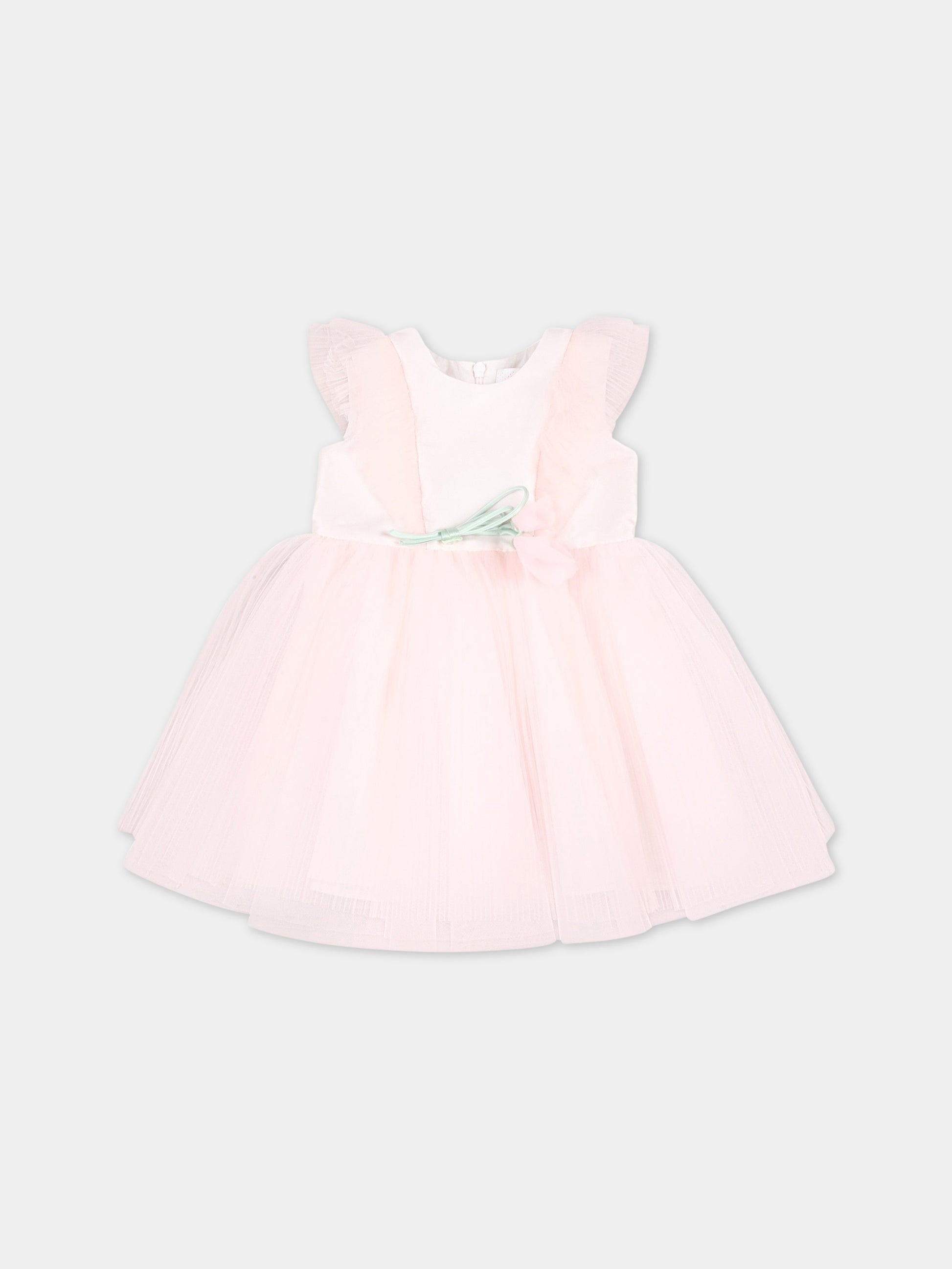 Vestito rosa per neonata con fiori,Monnalisa,73A901 1361 0091