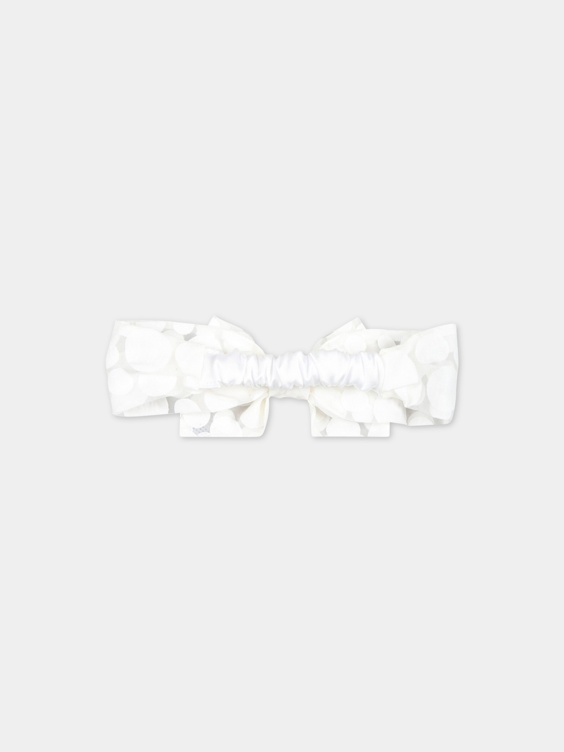 Fascia bianca per capelli per bambina con logo,Monnalisa,73A004 1120 0001