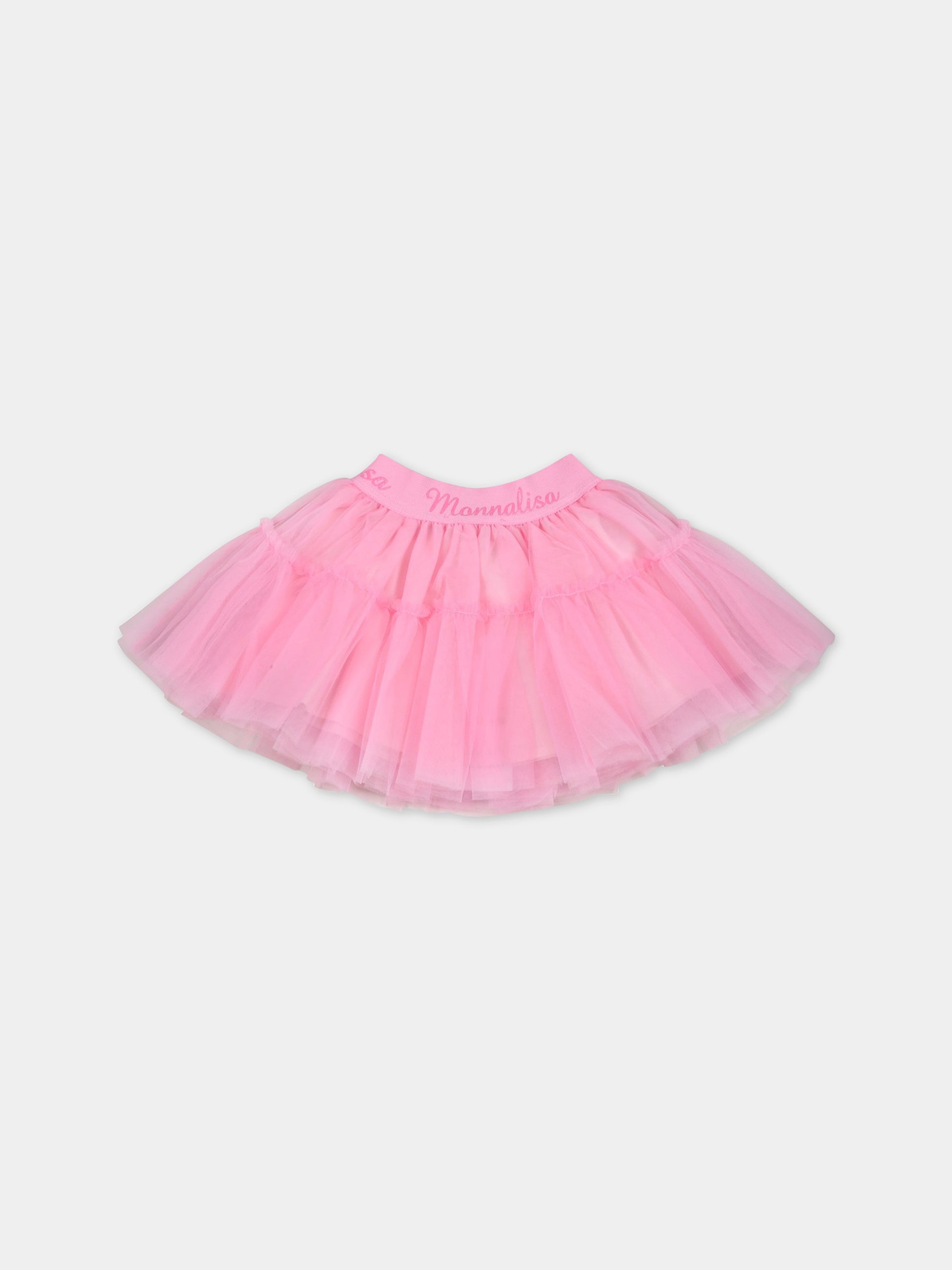 Gonna rosa per neonata con logo,Monnalisa,37AGON T9945 9590