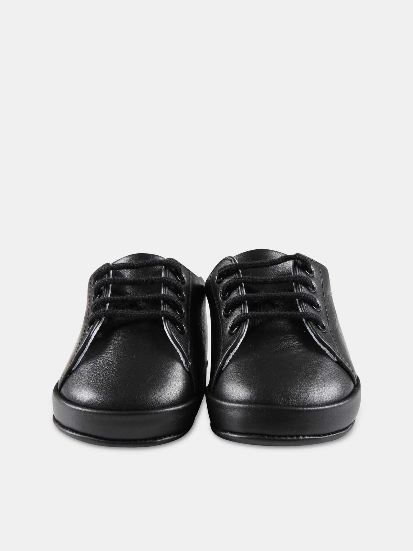 Sneakers nere da culla per neonato con logo bianco,Balmain Kids,BS0576 Y0051 930BC