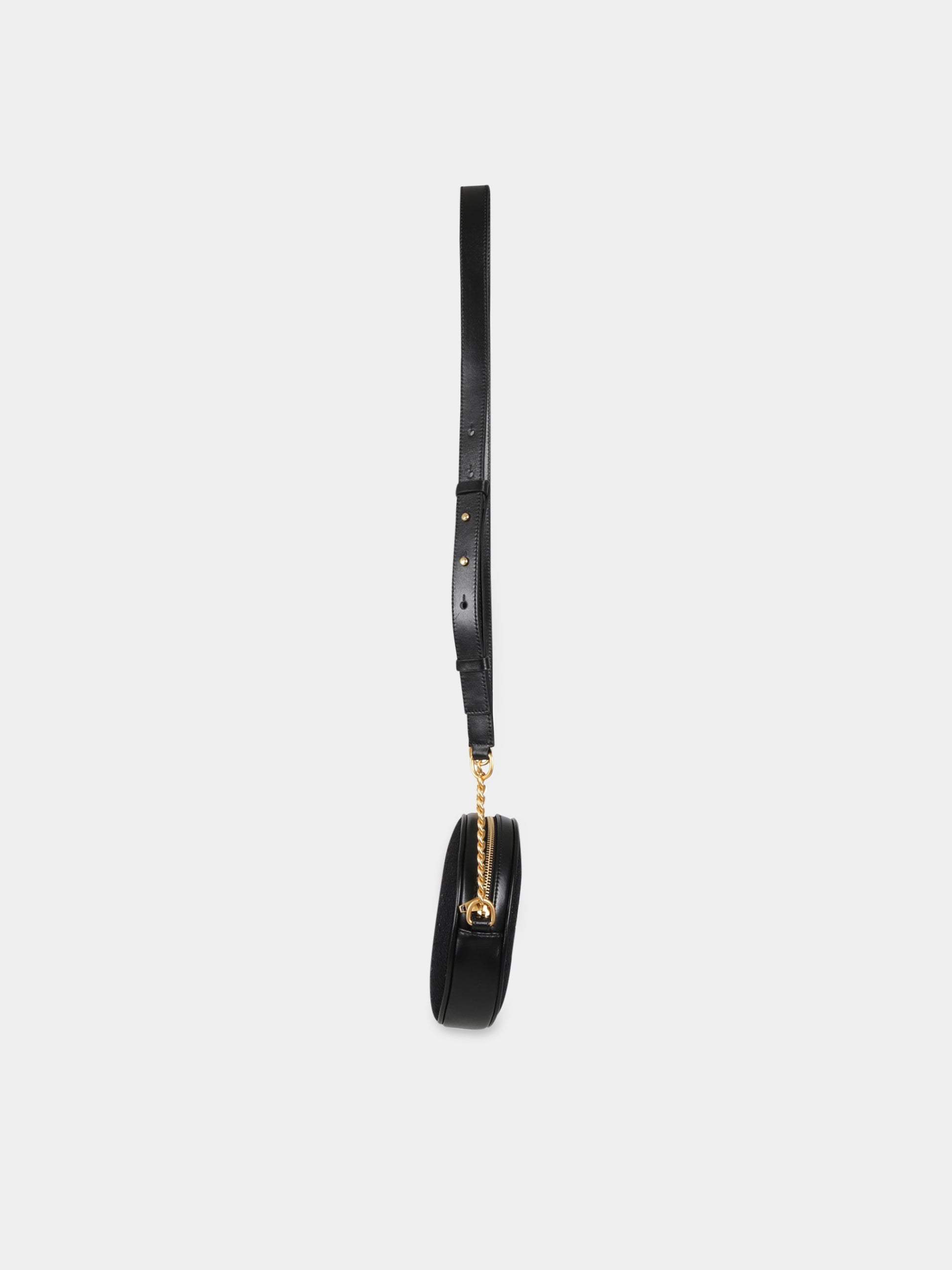 Borsa nera per bambina con logo metallizzato,Balmain Kids,BS0A48 I0138 930