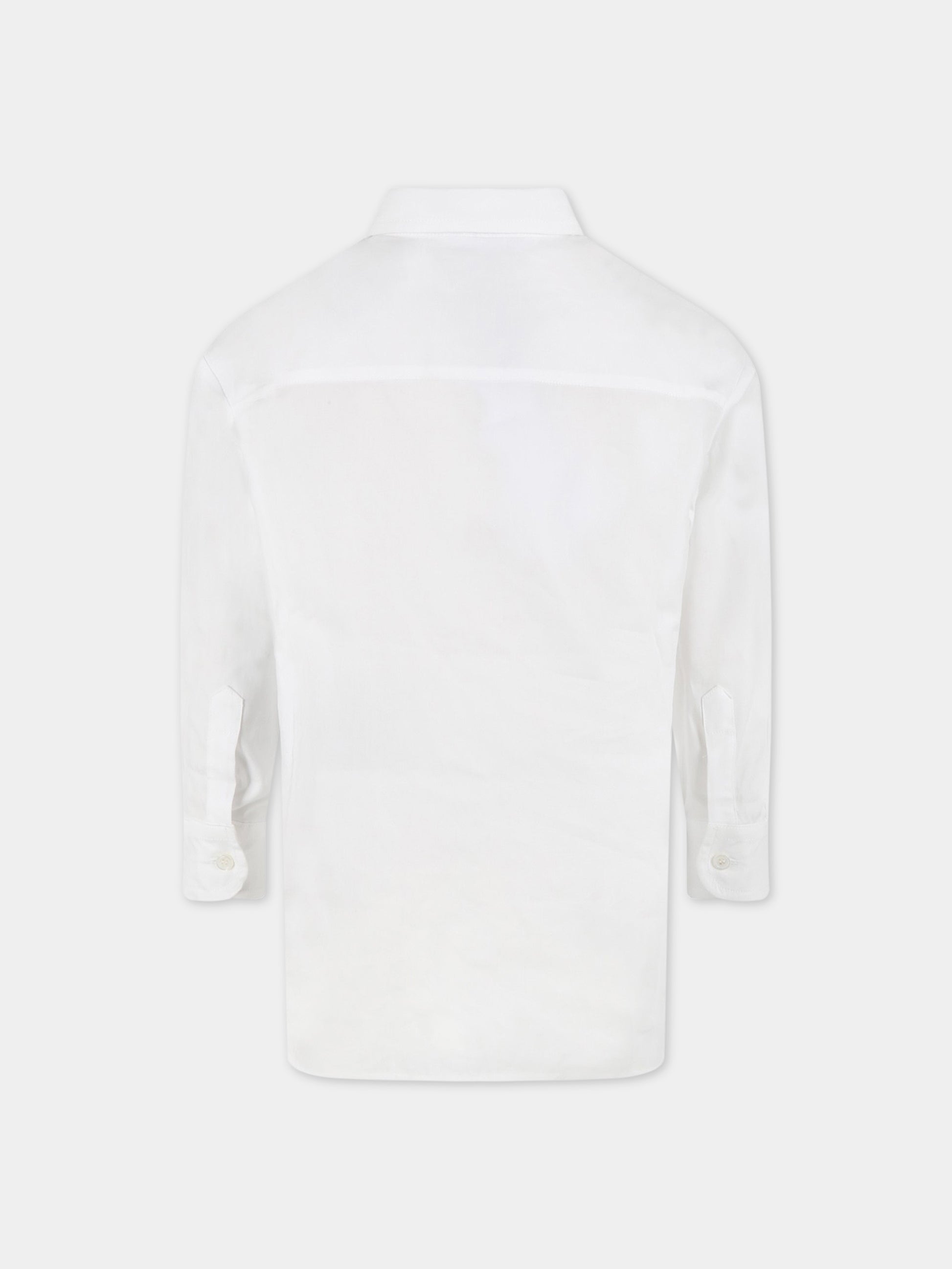 Camicia bianca per bambino con logo bianco,Balmain Kids,BS5P10 P0013 100AG