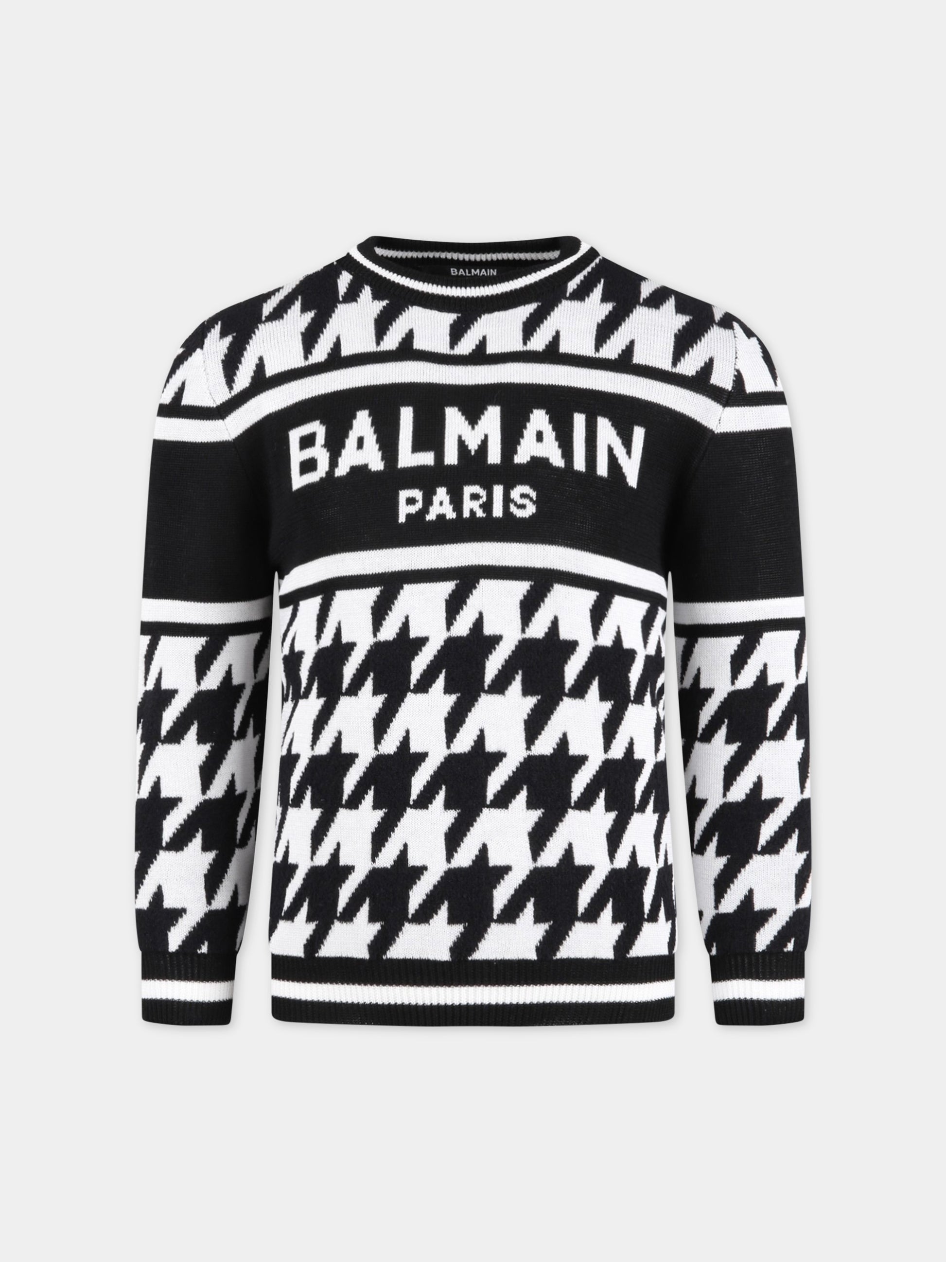 Maglione multicolor per bambino con logo bianco,Balmain Kids,BS9P10 X0018 930BC