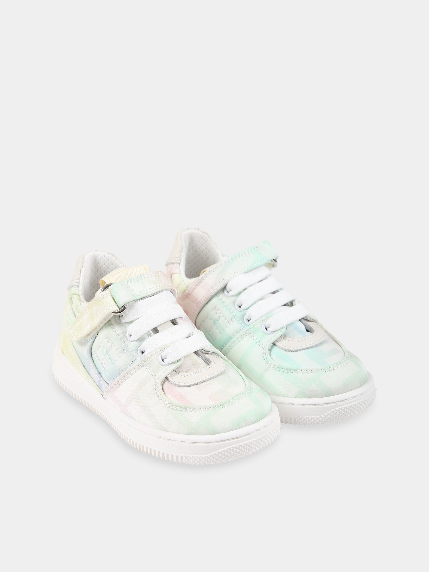 Sneakers multicolor per neonata con doppie FF,Fendi Kids,JMR430 ALJE F0WB1