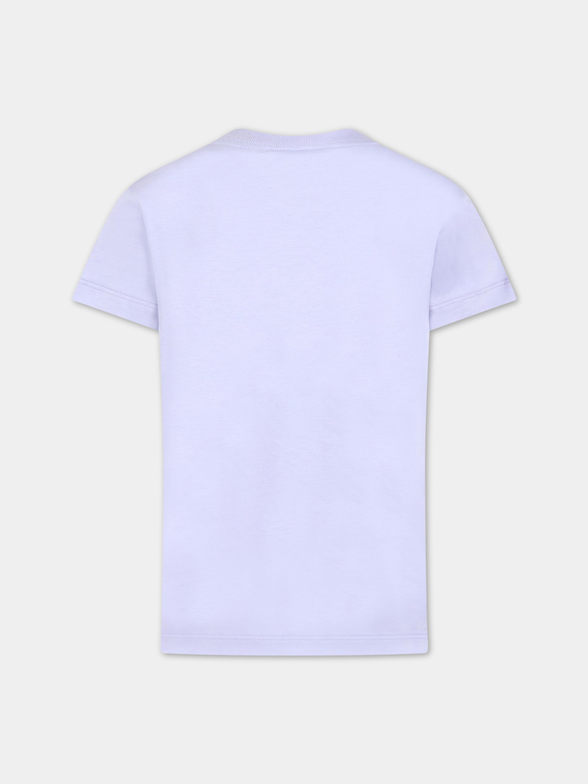 T-shirt viola per bambina con stampa,Fendi Kids,JFI280 7AJ F0QYE