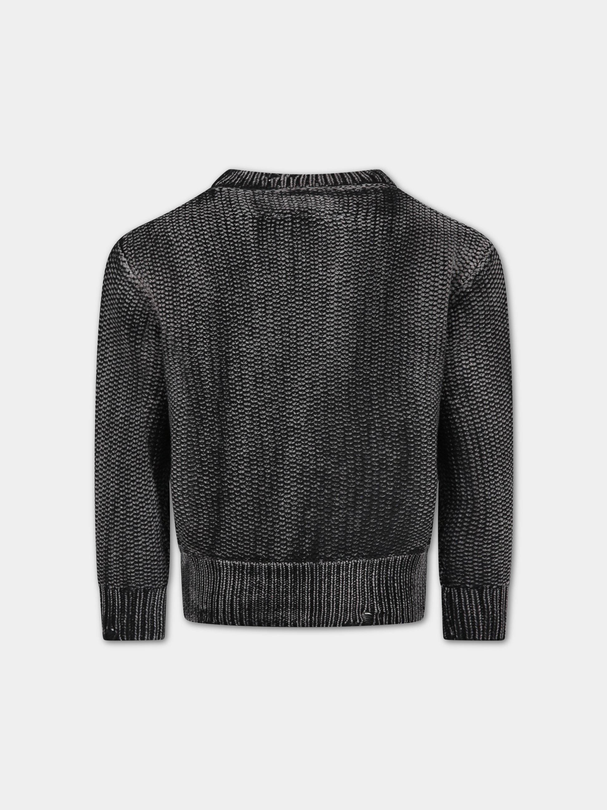 Maglione nero per bambino con logo,Mm6 Maison Margiela,M60357 MM094 M6900