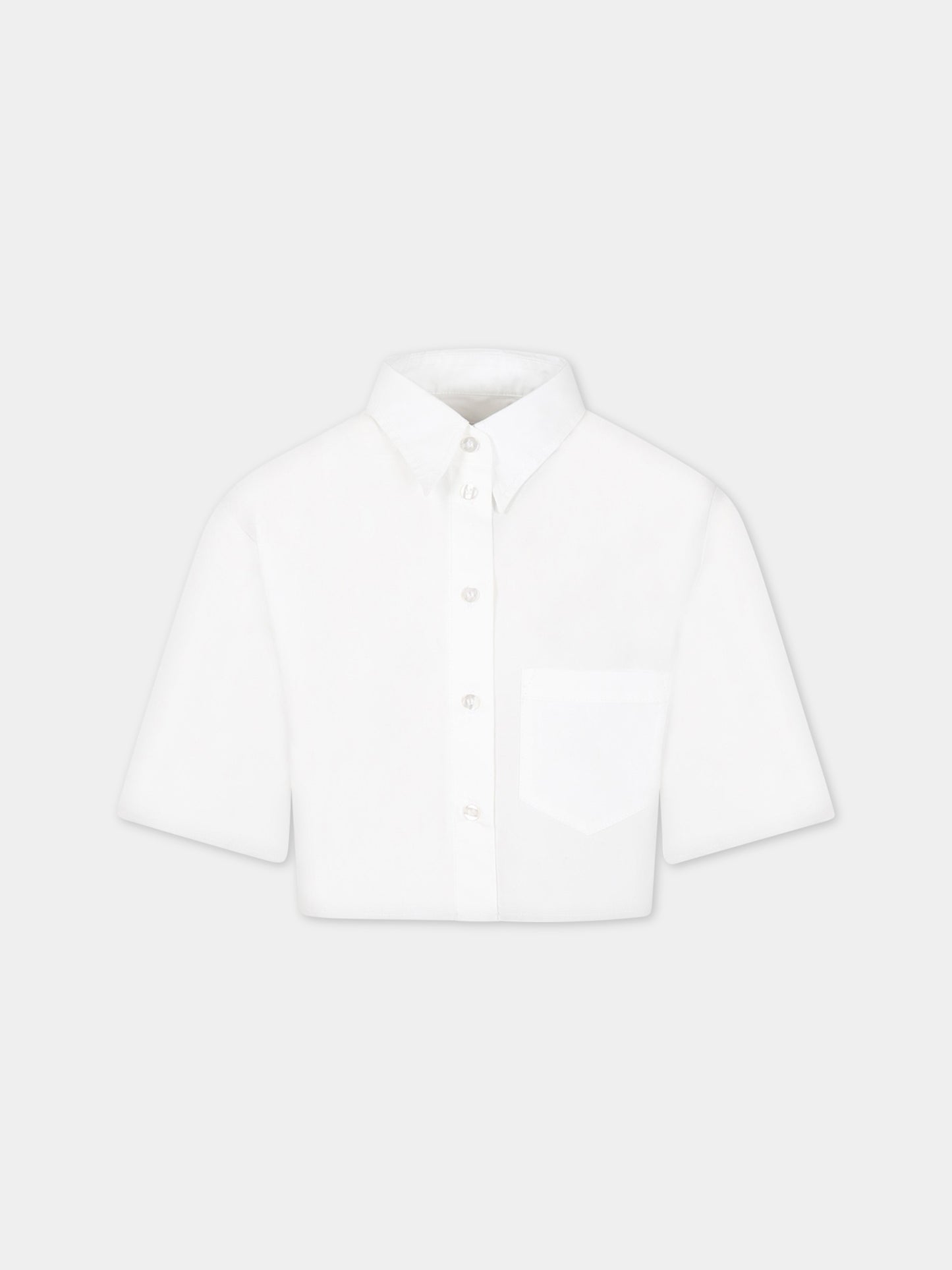 Camicia bianca per bambina con logo,Mm6 Maison Margiela,M60297 MM014 M6100