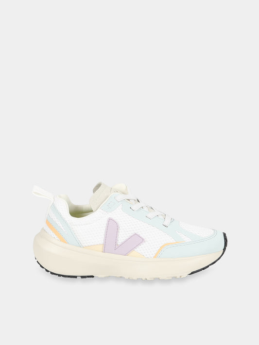 Sneakers multicolor per bambina con logo viola,Veja,YL1803242C