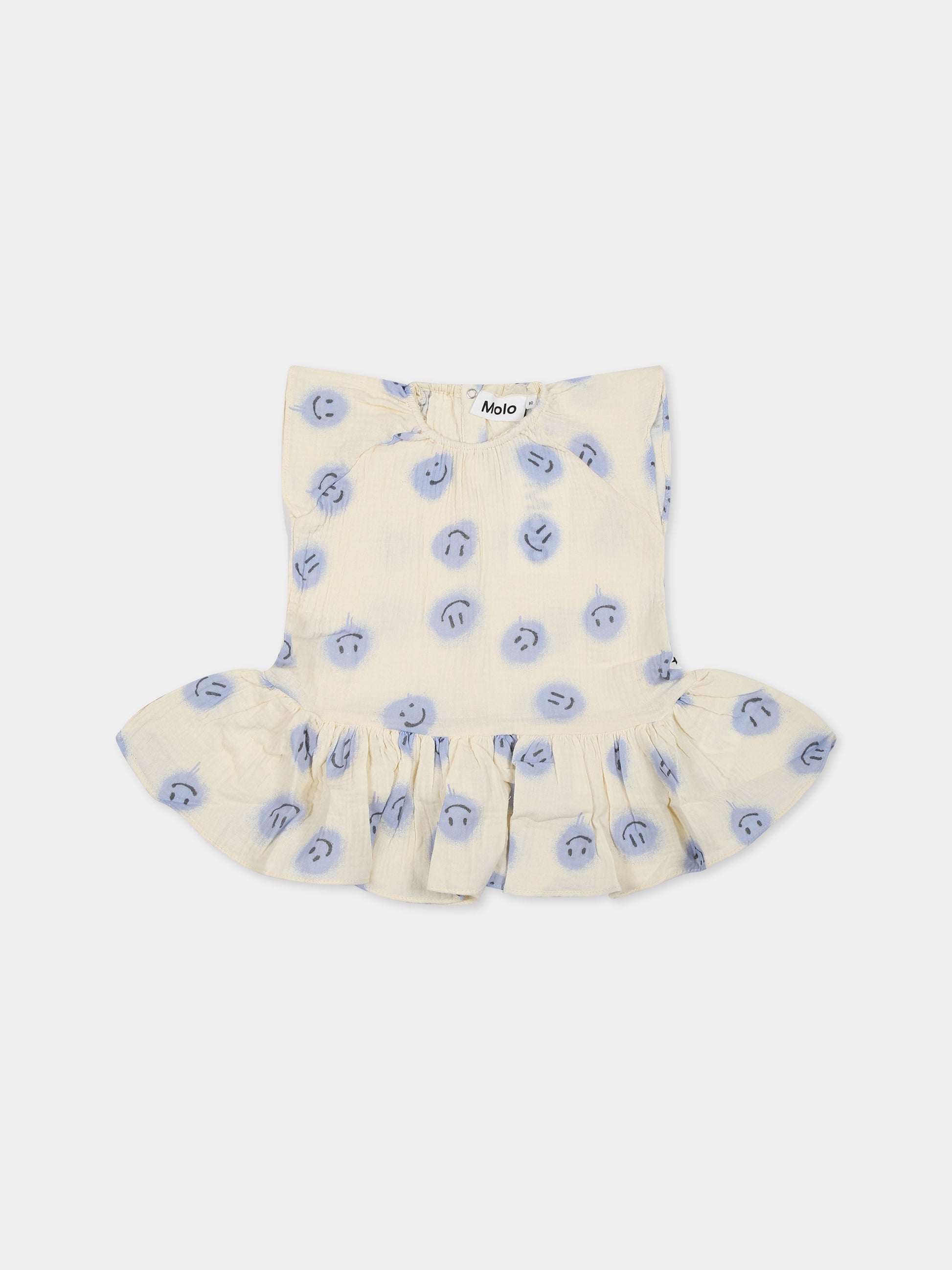 Vestito avorio per neonata con smile all-over,Molo,4S23E104 6764