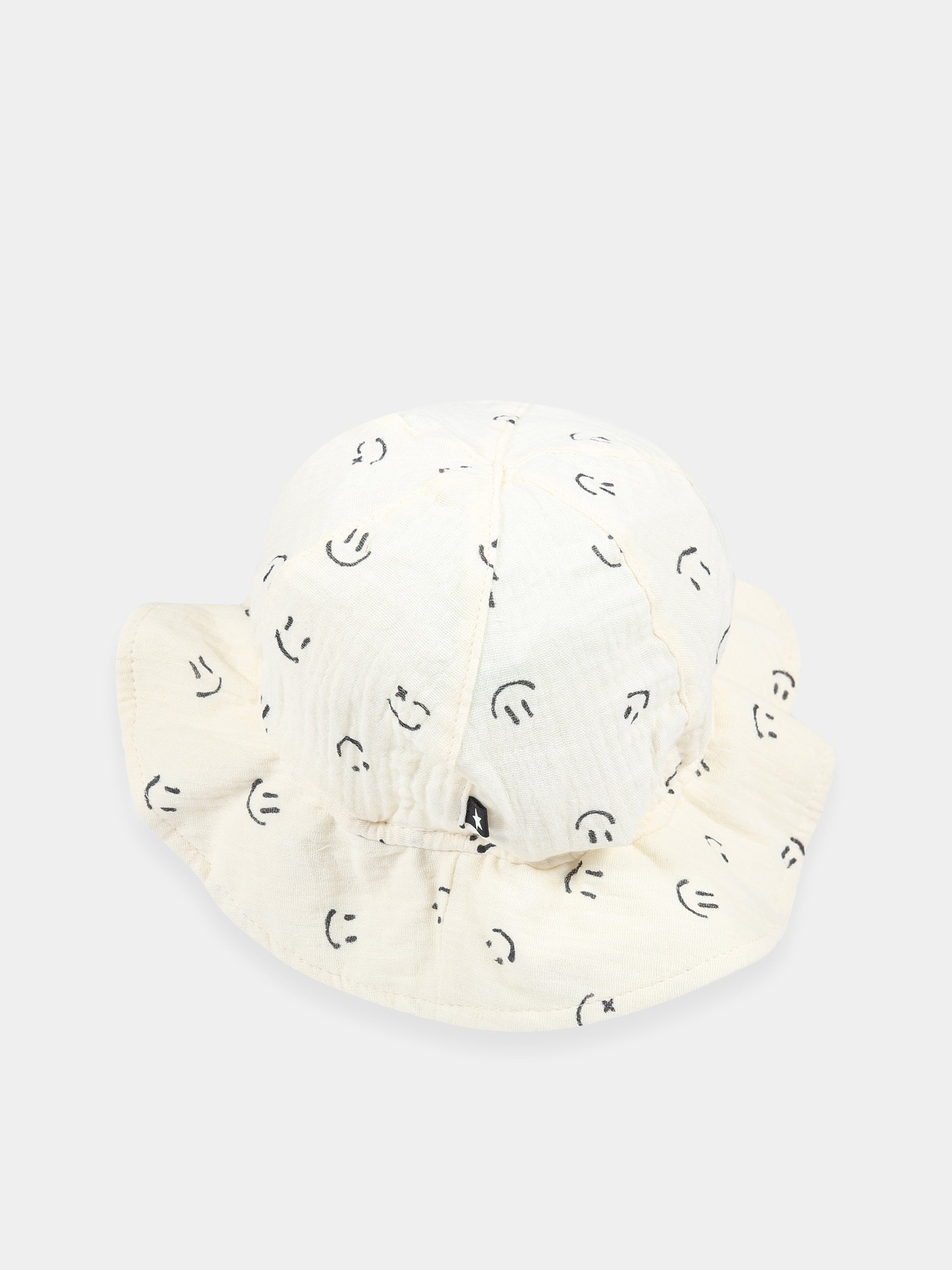 Cloche bianca per neonati con smile nero all-over,Molo,7S23T202 6723