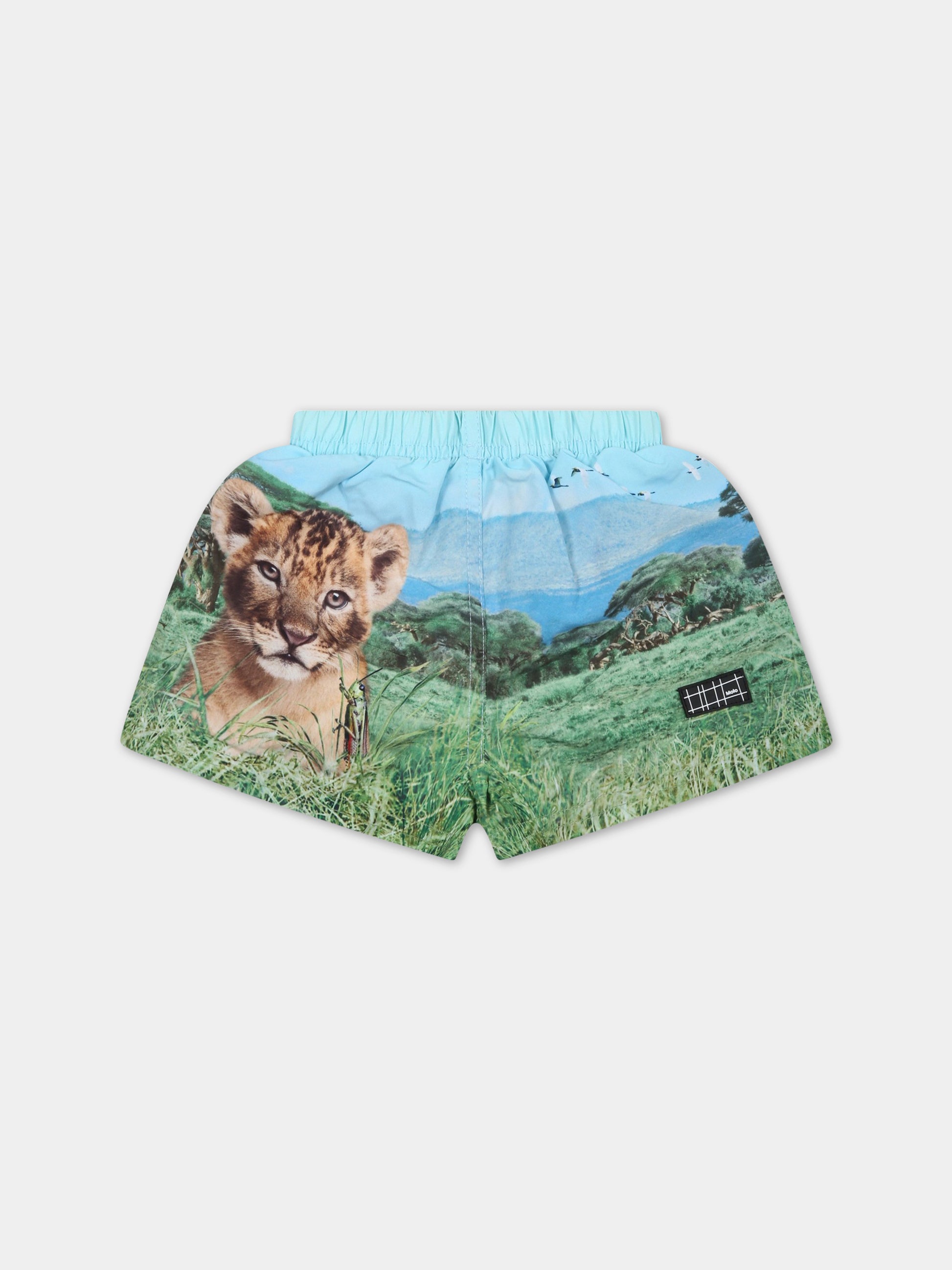 Boxer multicolor per neonato con leone e logo,Molo,8S23P401 7915