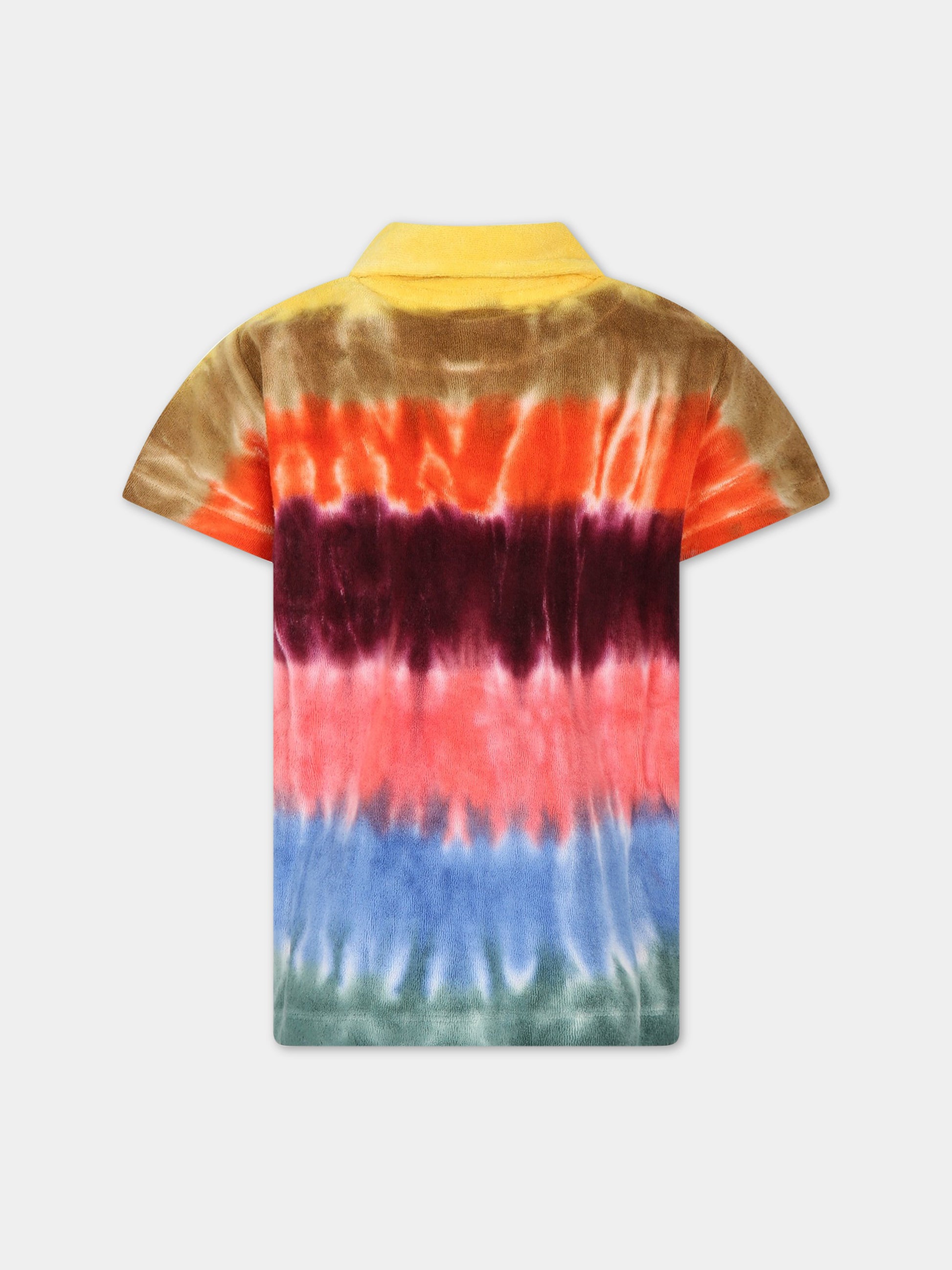 Polo tie-dye per bambino con patch logato,Molo,1S23A201 6703