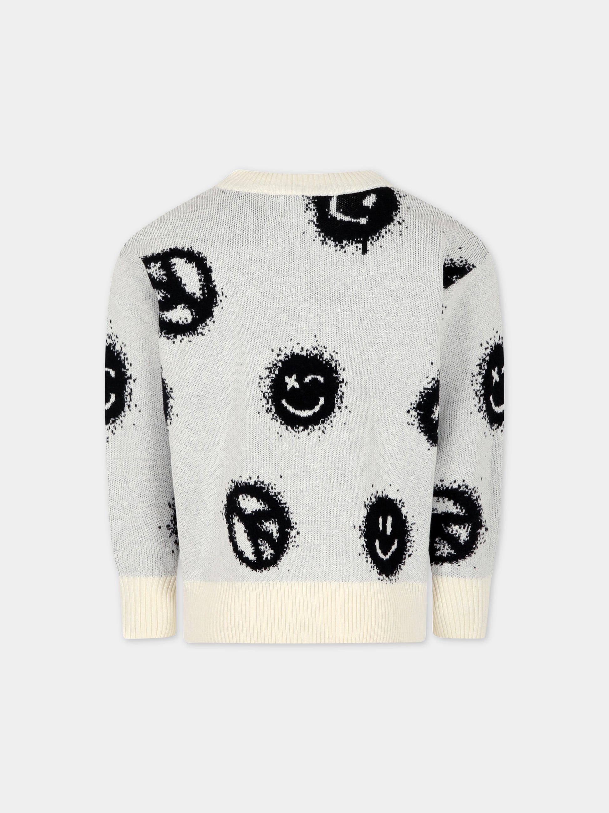Maglione bianco per bambino con smile,Molo,1S23K202 6833
