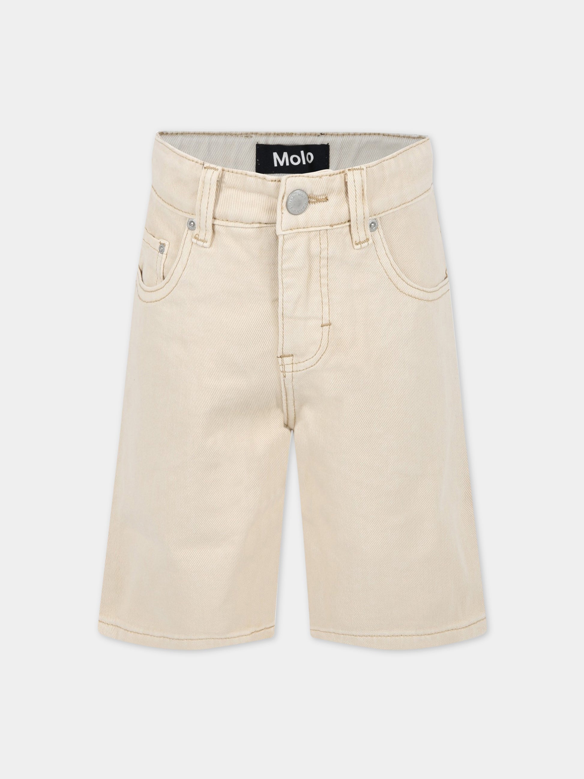 Bermuda beige per bambino con patch logato,Molo,6S23H108 8697