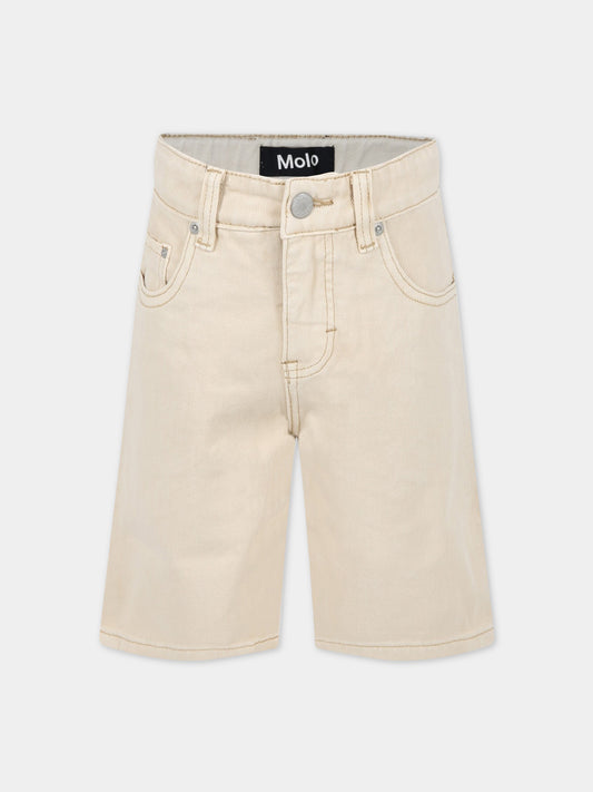 Bermuda beige per bambino con patch logato,Molo,6S23H108 8697