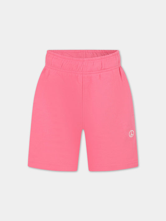 Shorts rosa per bambina con simbolo della pace,Molo,6S23H203 2705
