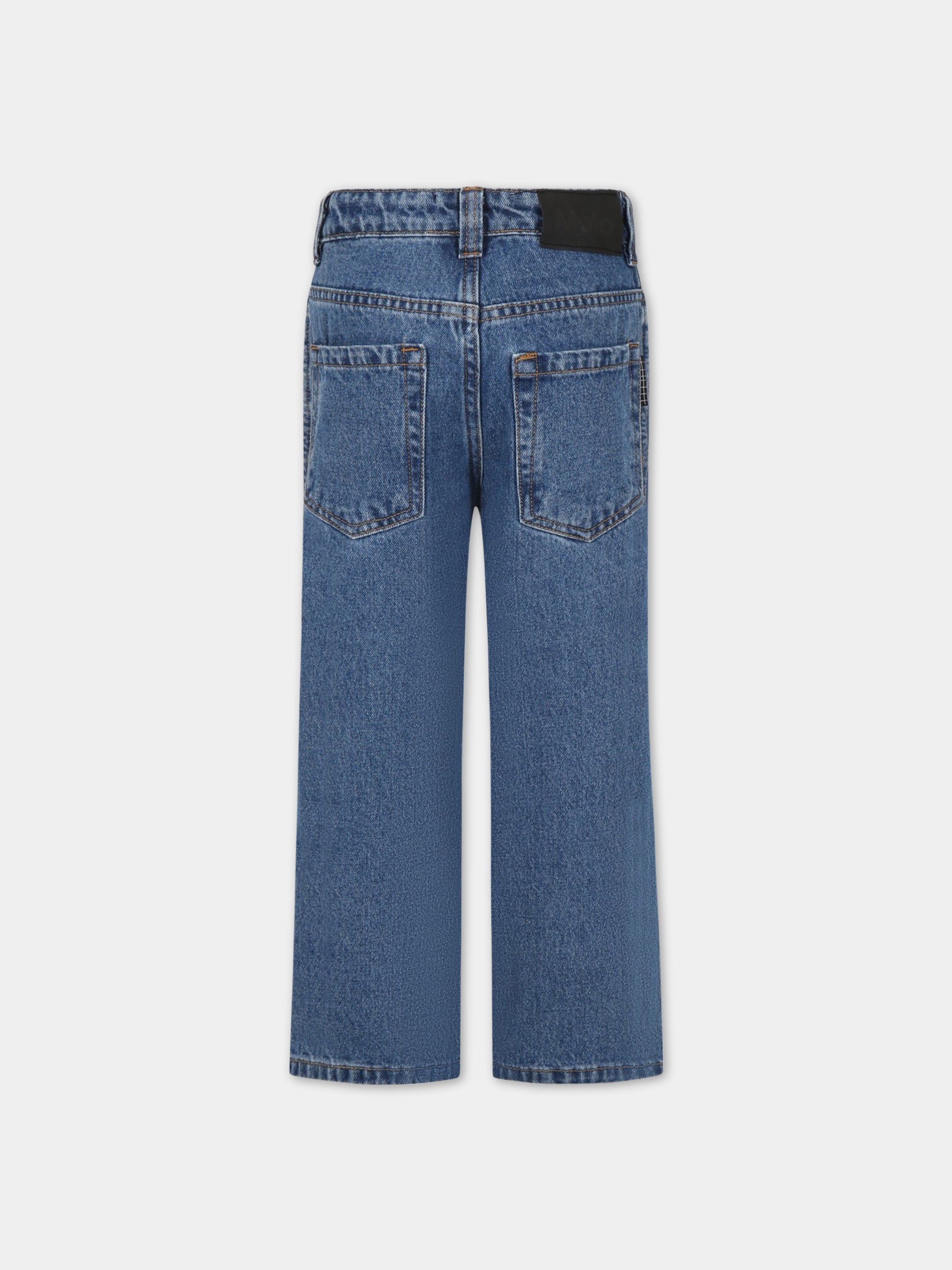Jeans blu per bambino con logo,Molo,6S23I101 1108