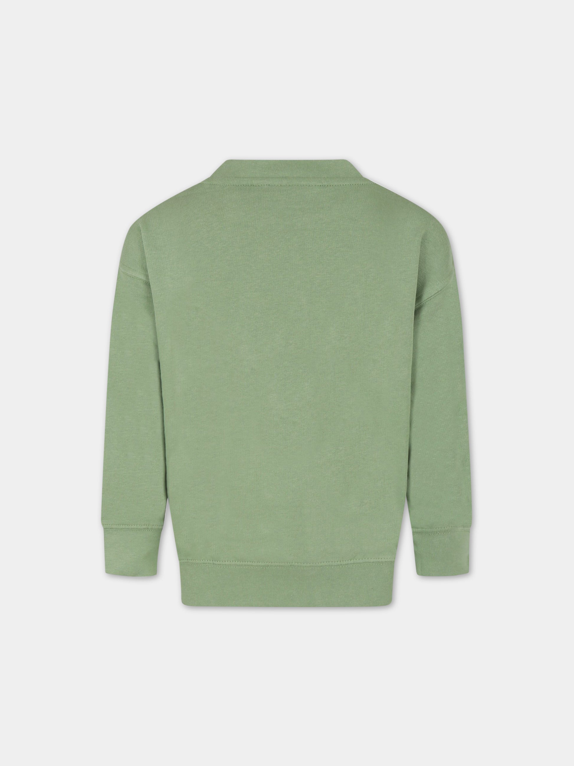 Felpa verde per bambino con scritta  Peace ,Molo,6S23J209 8729