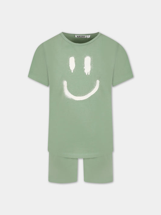 Pigiama verde per bambino con smile,Molo,6S23R401 8729