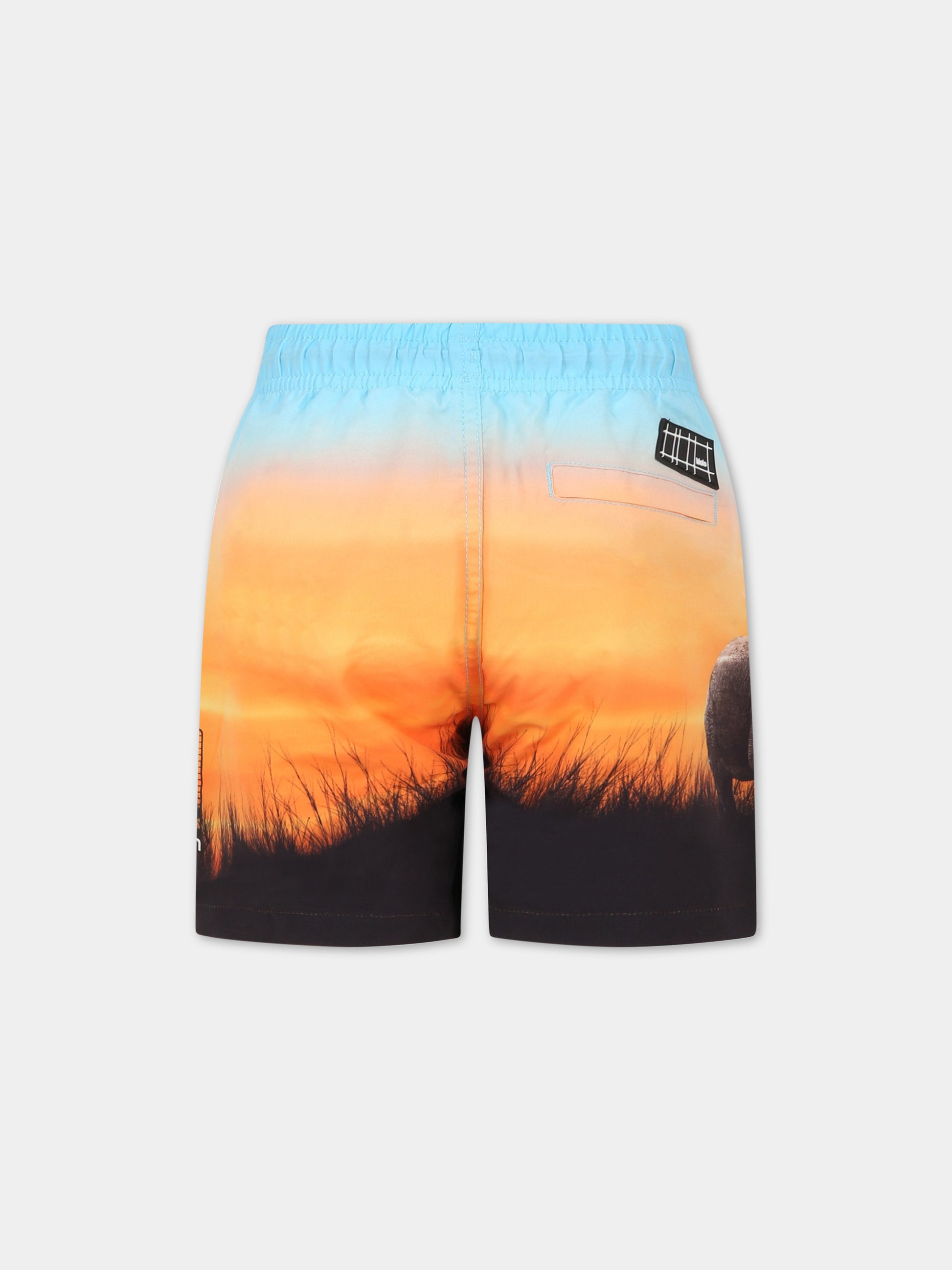Boxer multicolor per bambino con elefante e logo,Molo,8S23P404 7907