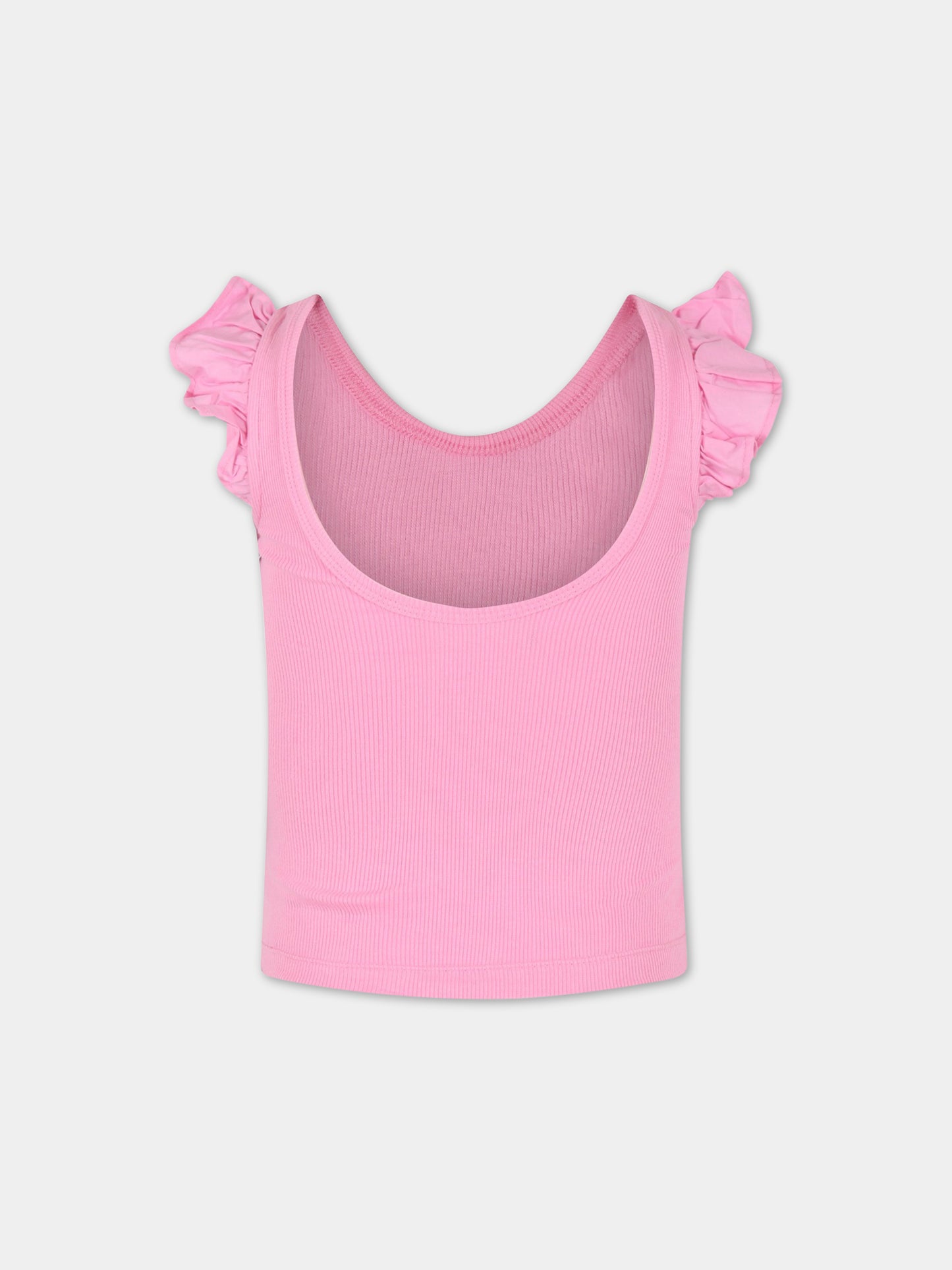 Top rosa per bambina con rouches,Molo,2S23A109 8696