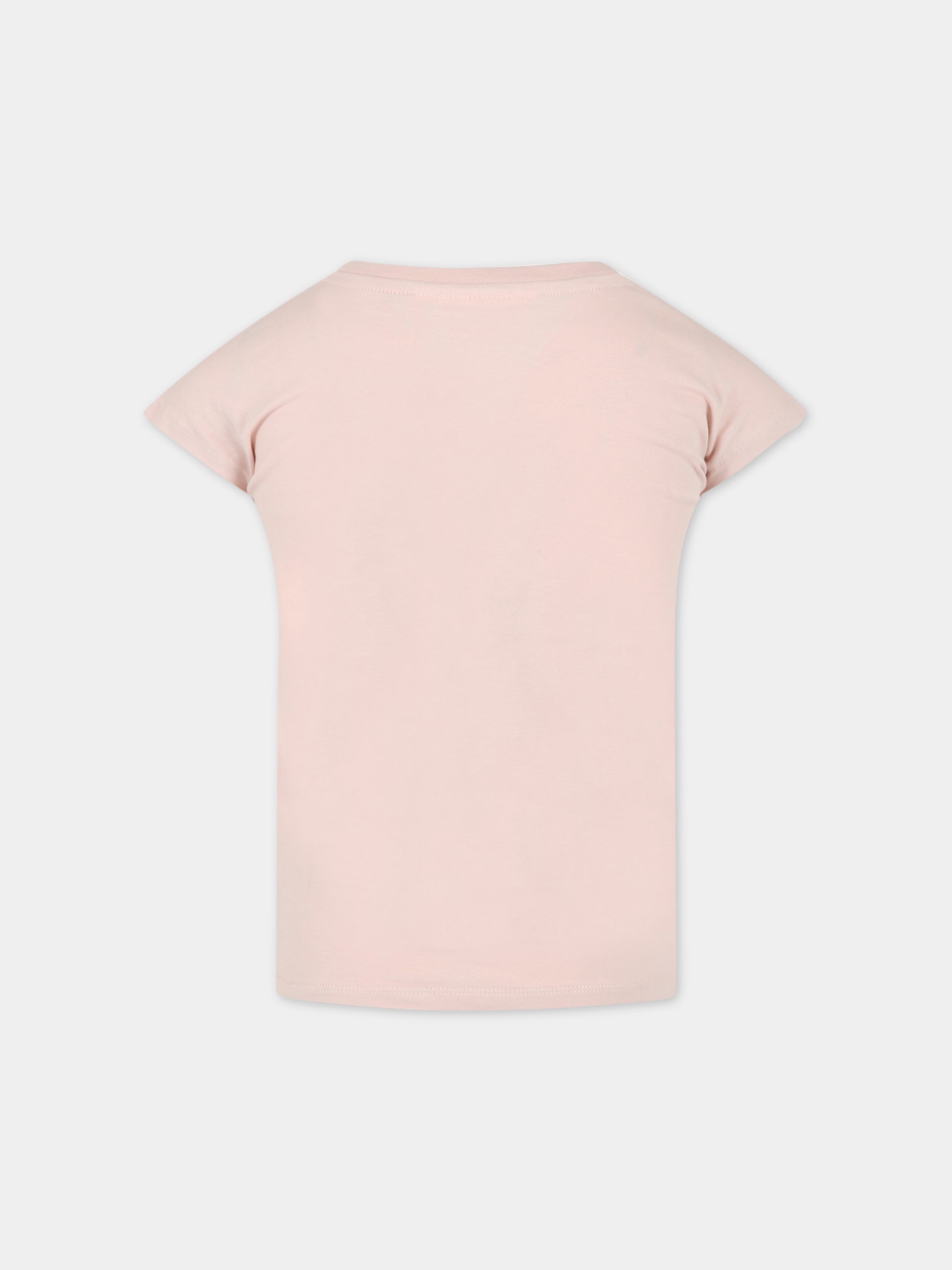 T-shirt rosa per bambina con gatti e fiori,Molo,2S23A226 3269