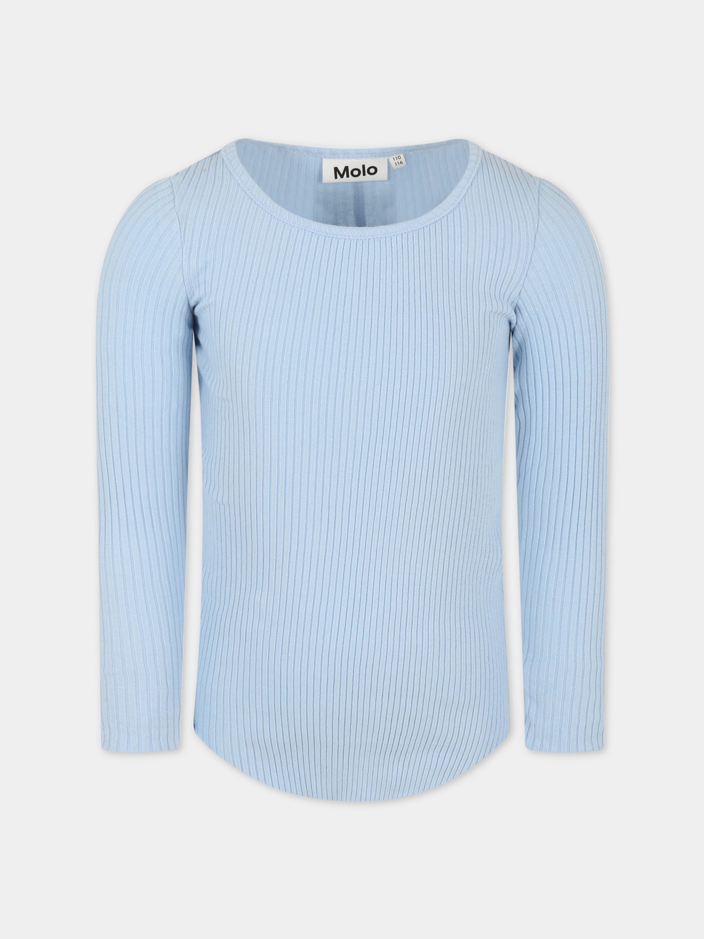 T-shirt celeste per bambina con patch logato,Molo,2S23A401 8691