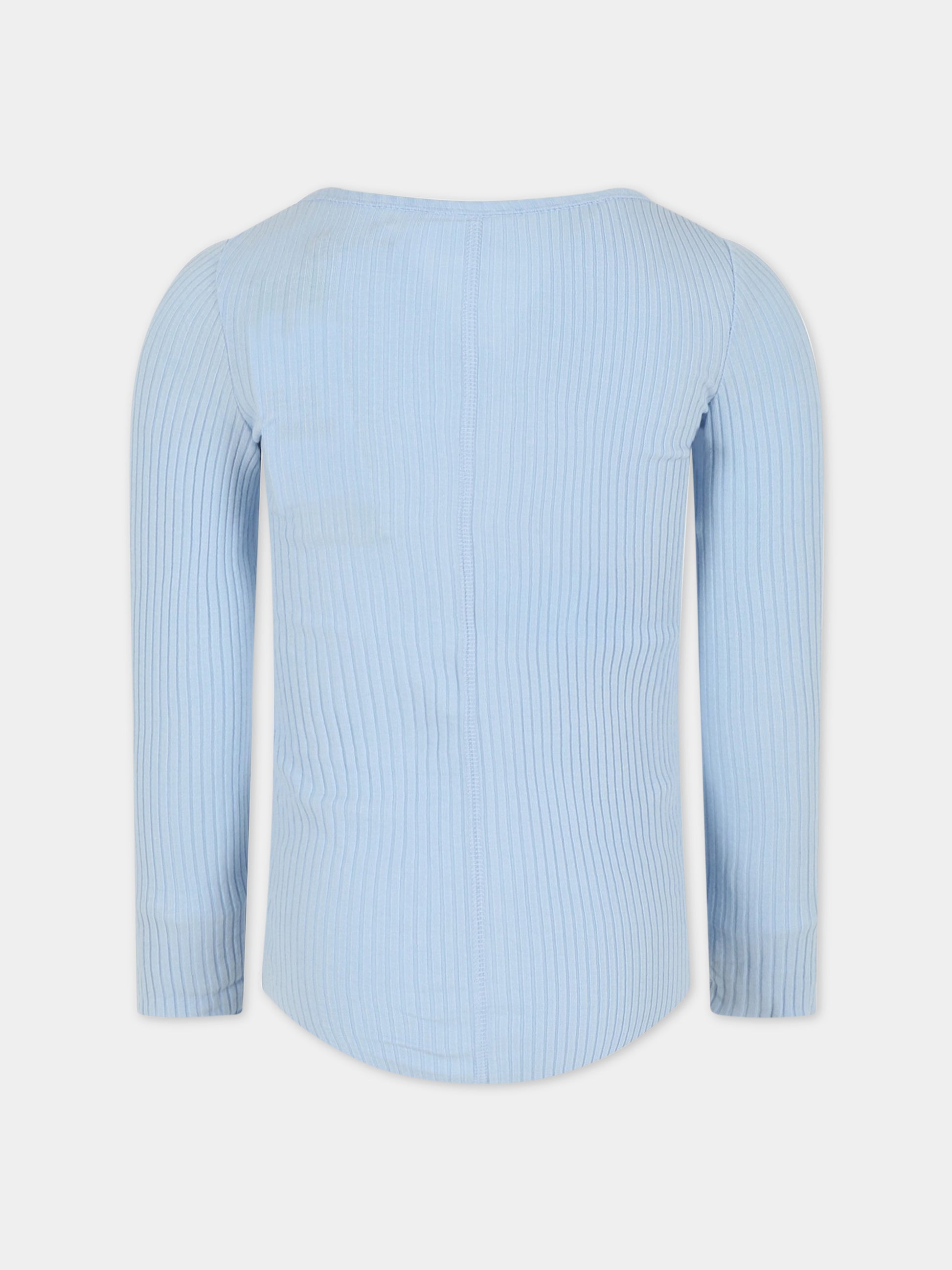 T-shirt celeste per bambina con patch logato,Molo,2S23A401 8691