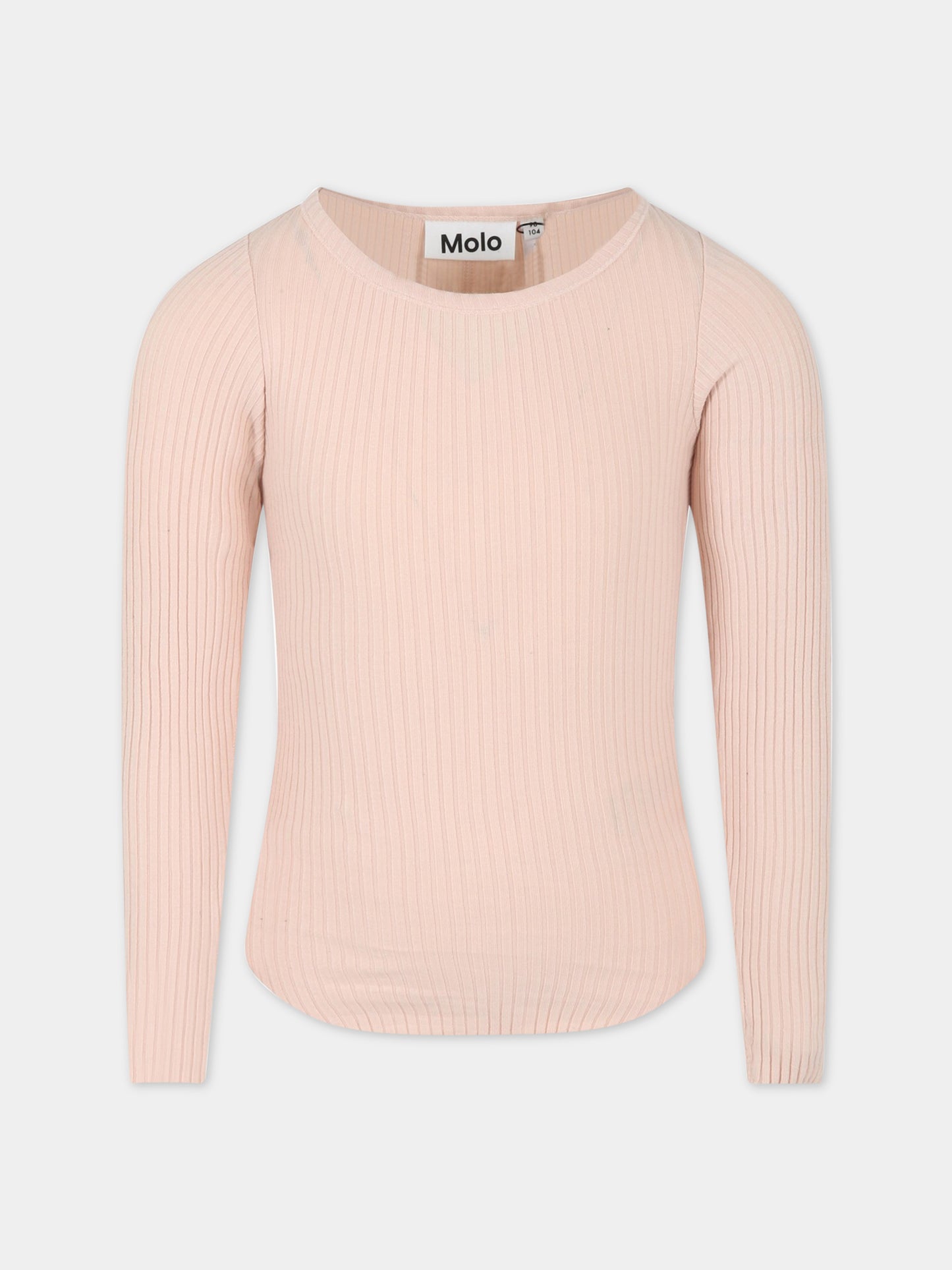 T-shirt rosa per bambina con patch logato,Molo,2S23A401 8151