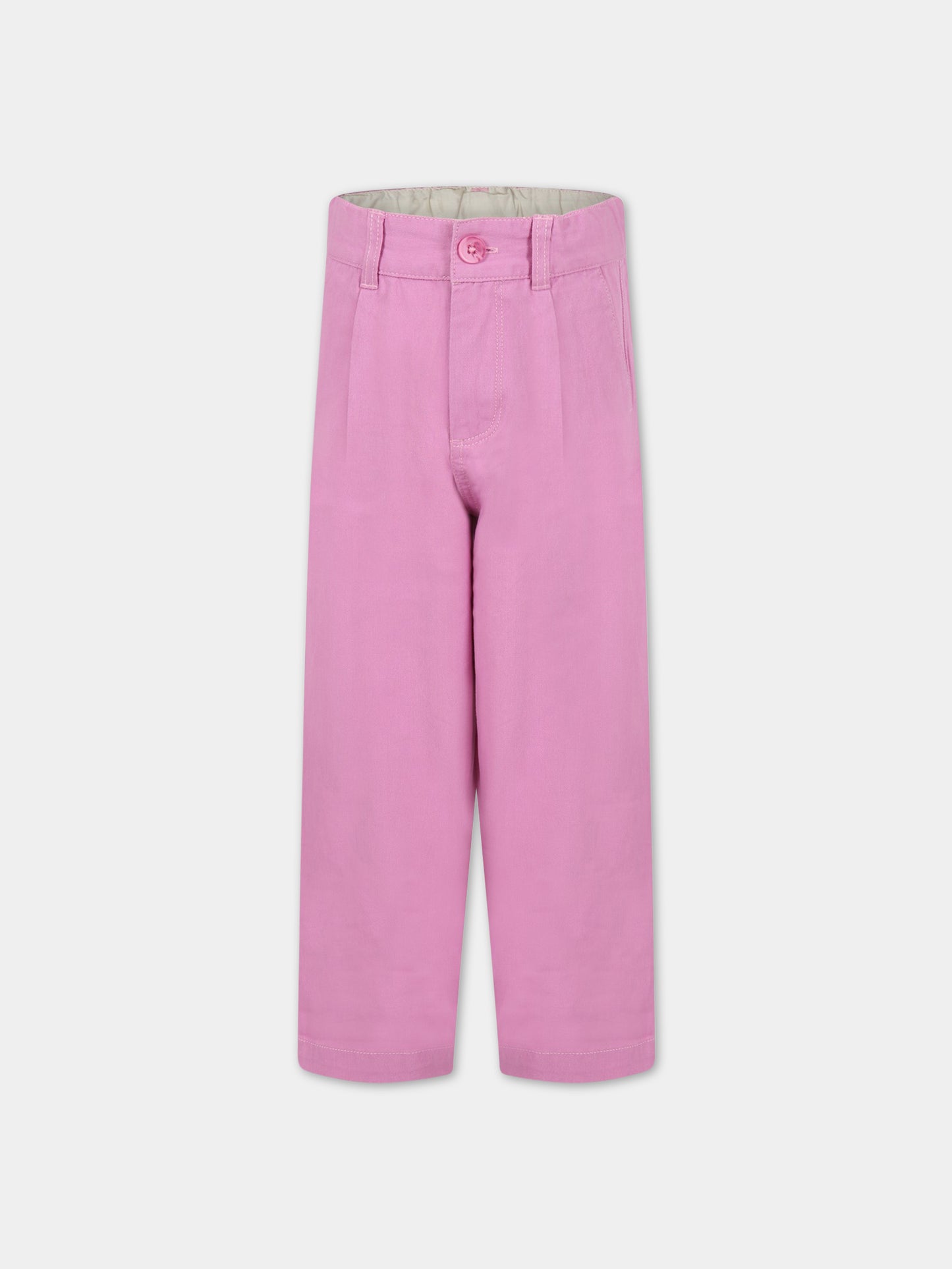 Jeans rosa per bambina con patch logato,Molo,2S23I102 8706