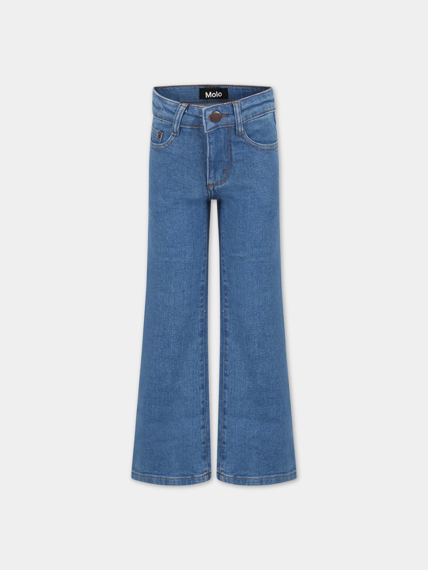 Jeans blu per bambina con patch logato,Molo,2S23I108 8749