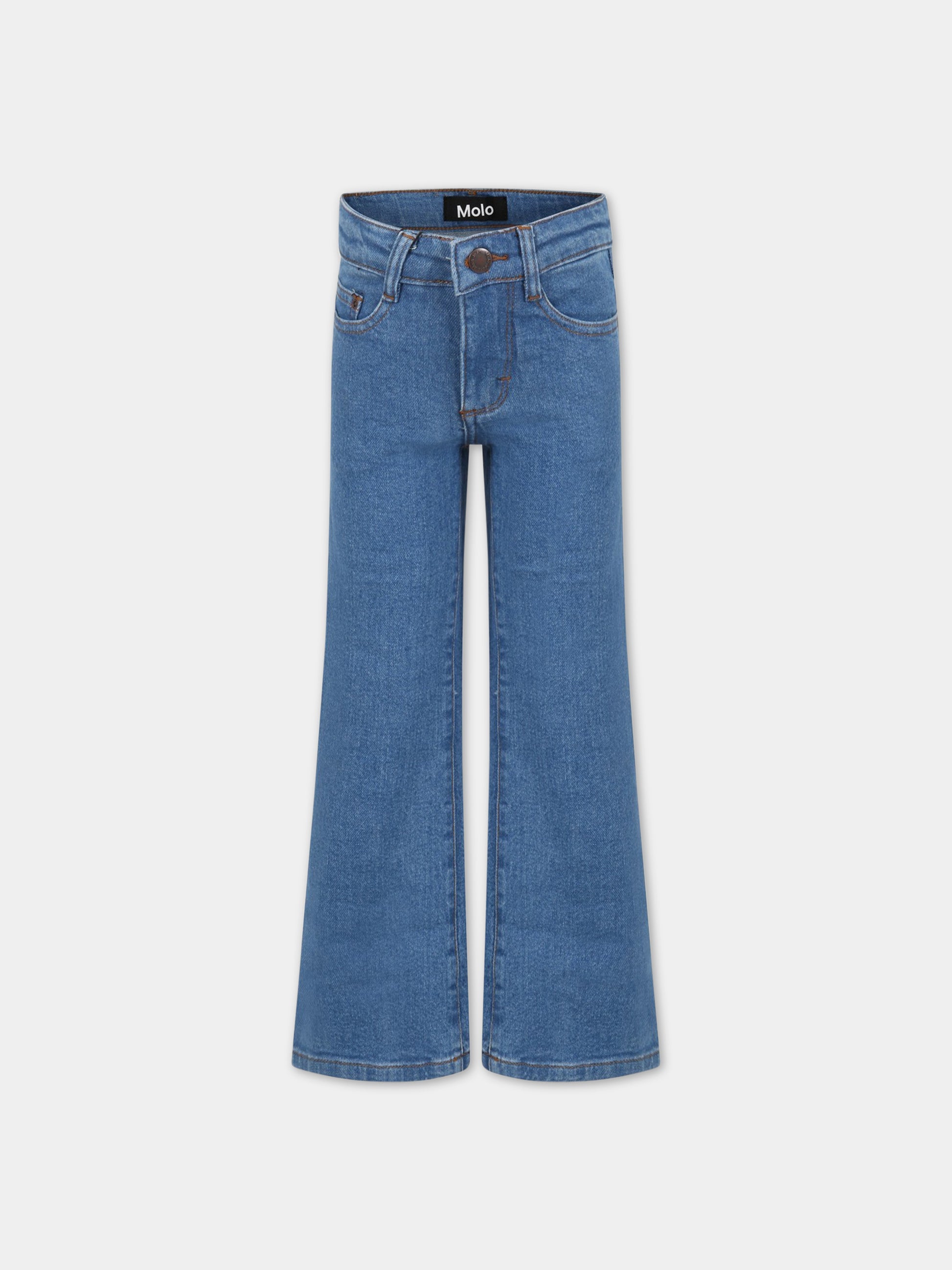 Jeans blu per bambina con patch logato,Molo,2S23I108 8749