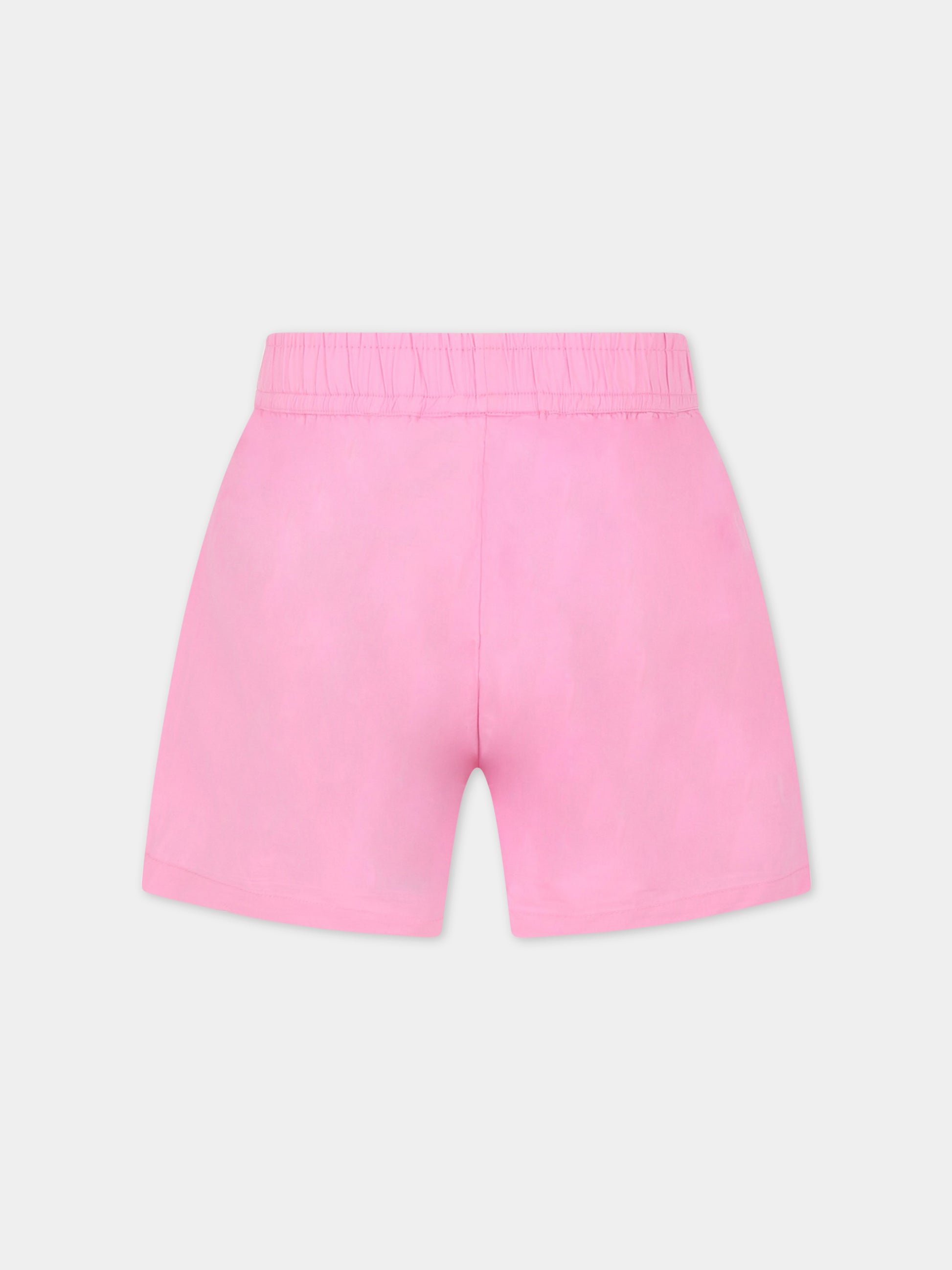 Shorts rosa per bambina con patch logato,Molo,2S23H108 8696