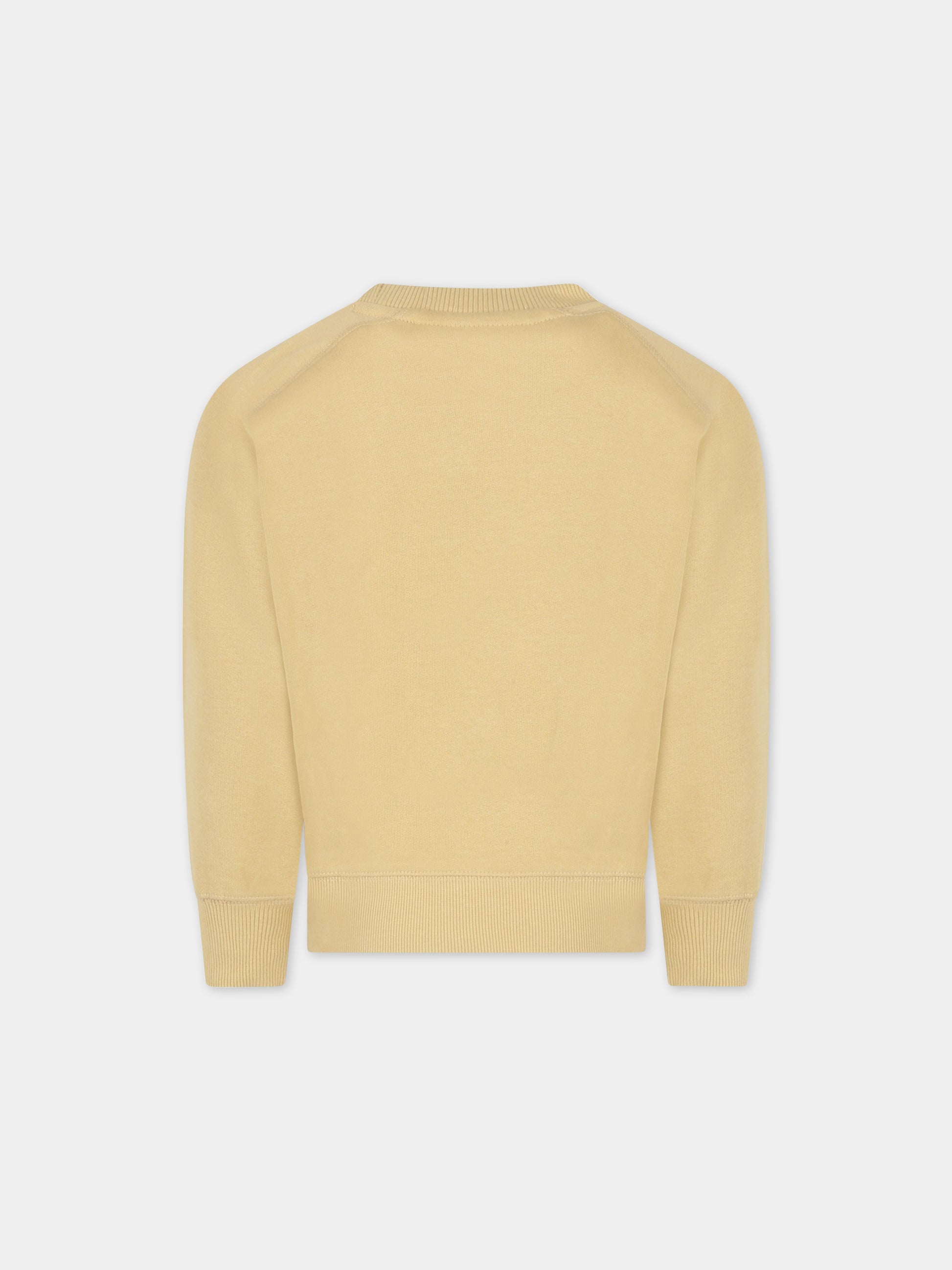 Felpa giallo-senape per bambina con smile fucsia,Molo,6S23J205 8703