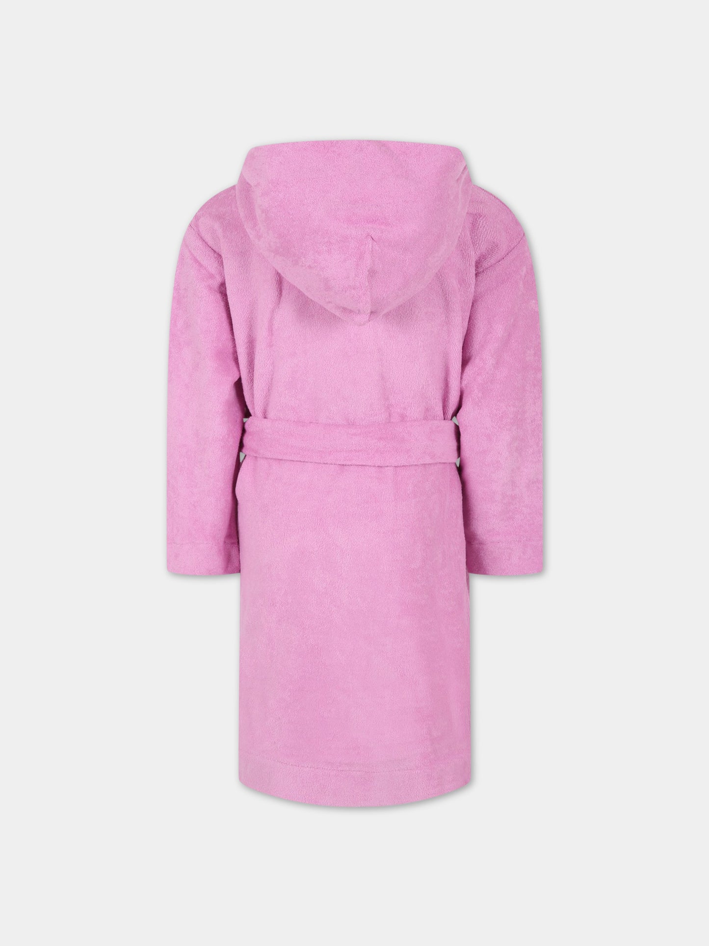 Accappatoio rosa per bambina con patch logato,Molo,7S23W402 8706
