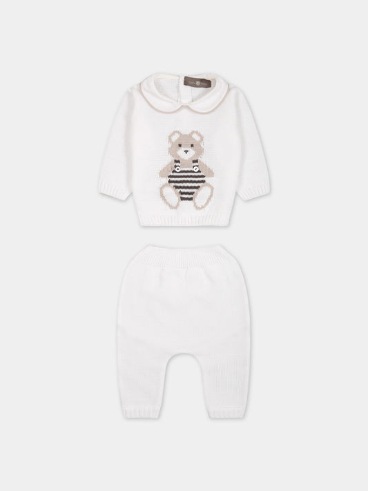 Completo bianco per neonati con orso,Little Bear,6126 BIANCO