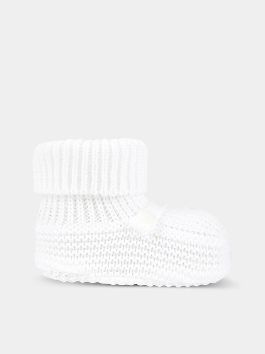 Babbucce bianche per neonati,Little Bear,6112 BIANCO/BIANCO