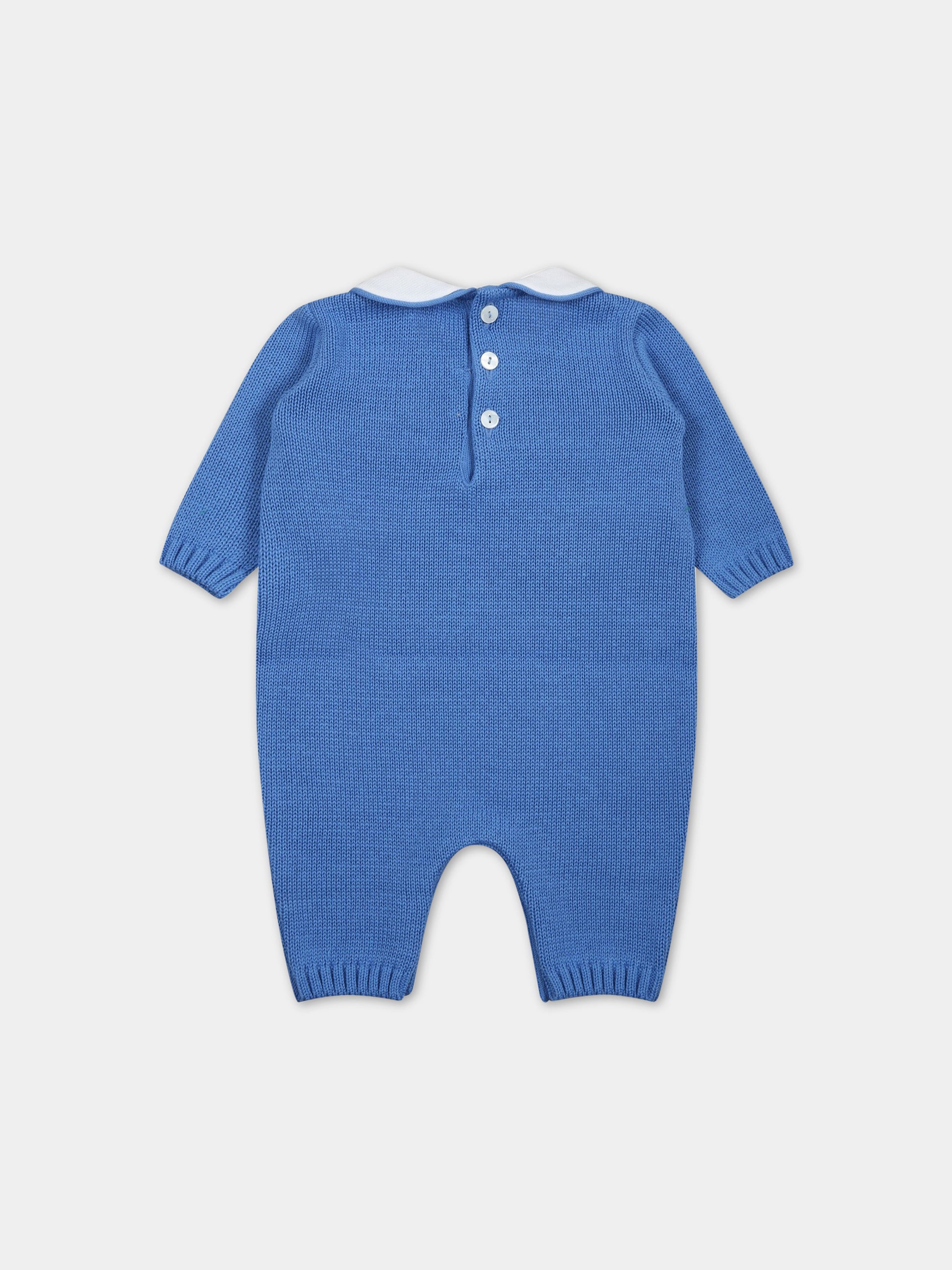 Tutina azzurra per neonato con orso,Little Bear,6109 AZZURRO