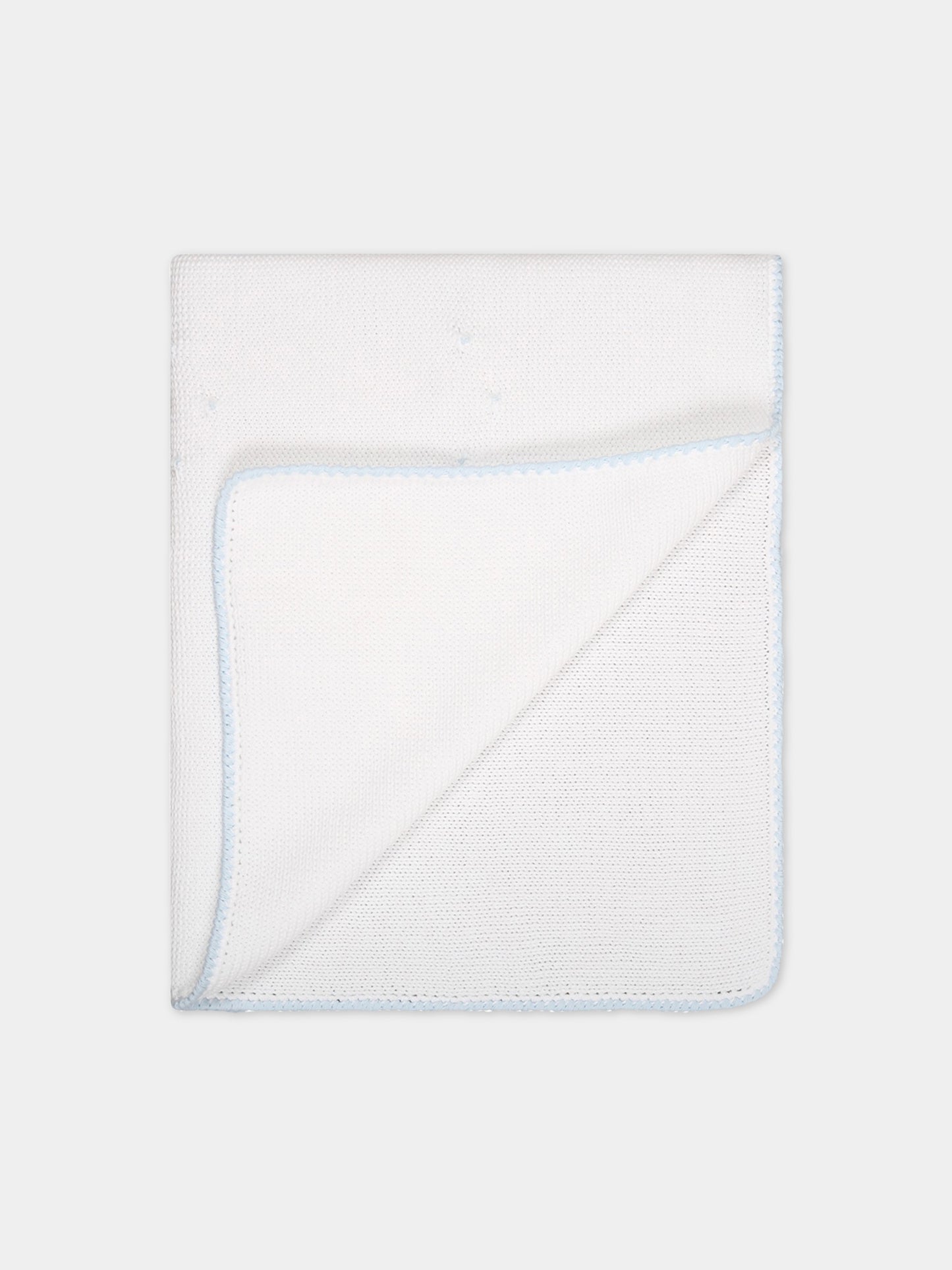 Coperta bianca per neonato,Little Bear,6017 BIANCO/CIELO