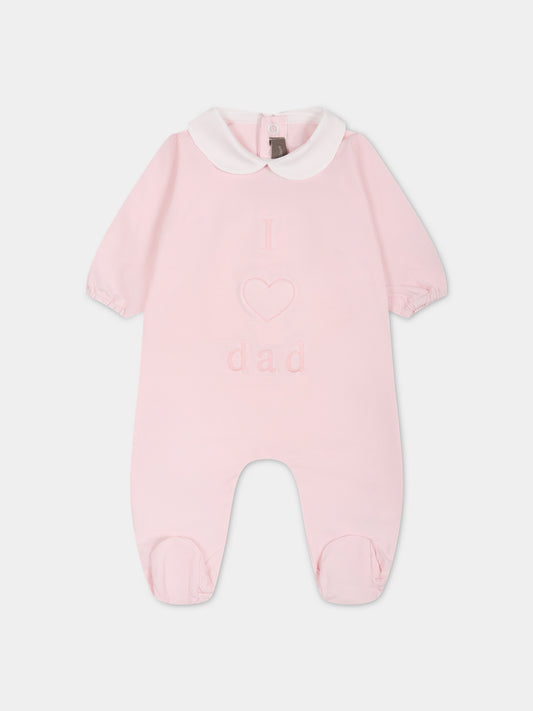 Tutina rosa per neonata con scritta e cuore,Little Bear,6037 ROSA