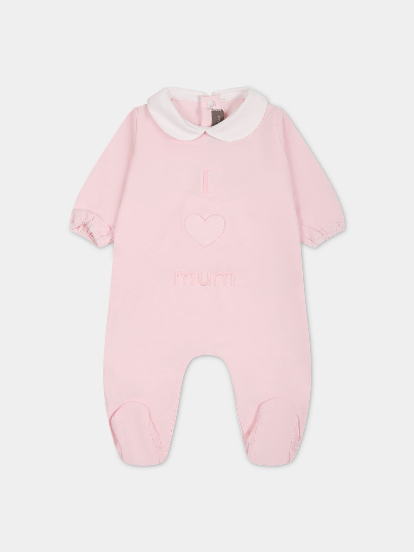 Tutina rosa per neonata con scritta e cuore,Little Bear,6038 ROSA